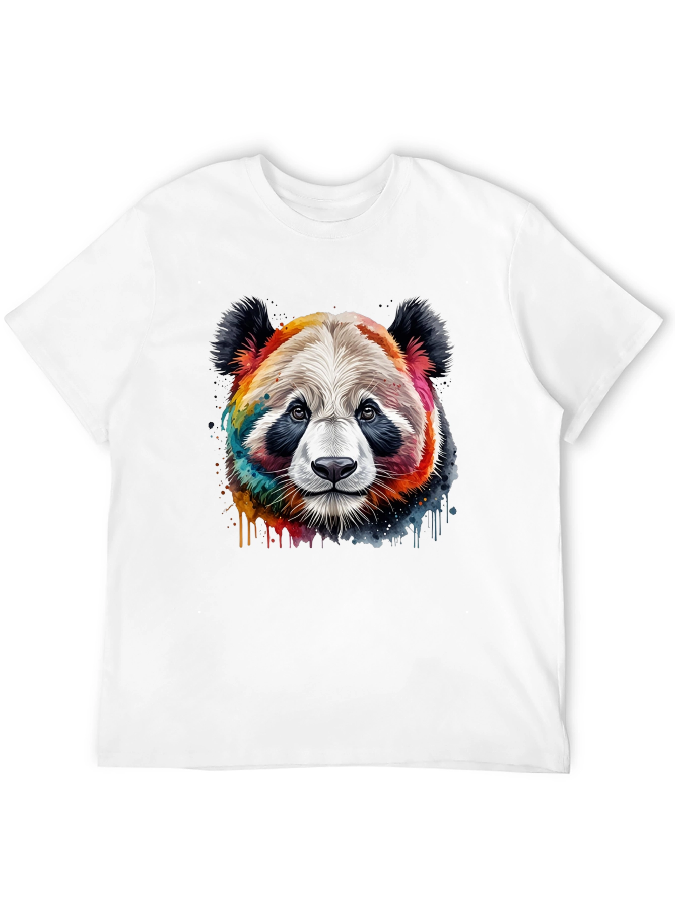 Black Rainbow Panda Graphic T-Shirt view 12