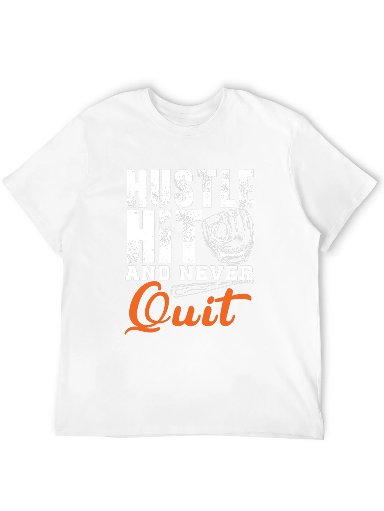 Hustle Hit Never Quit Baseball Graphic Tee - 12