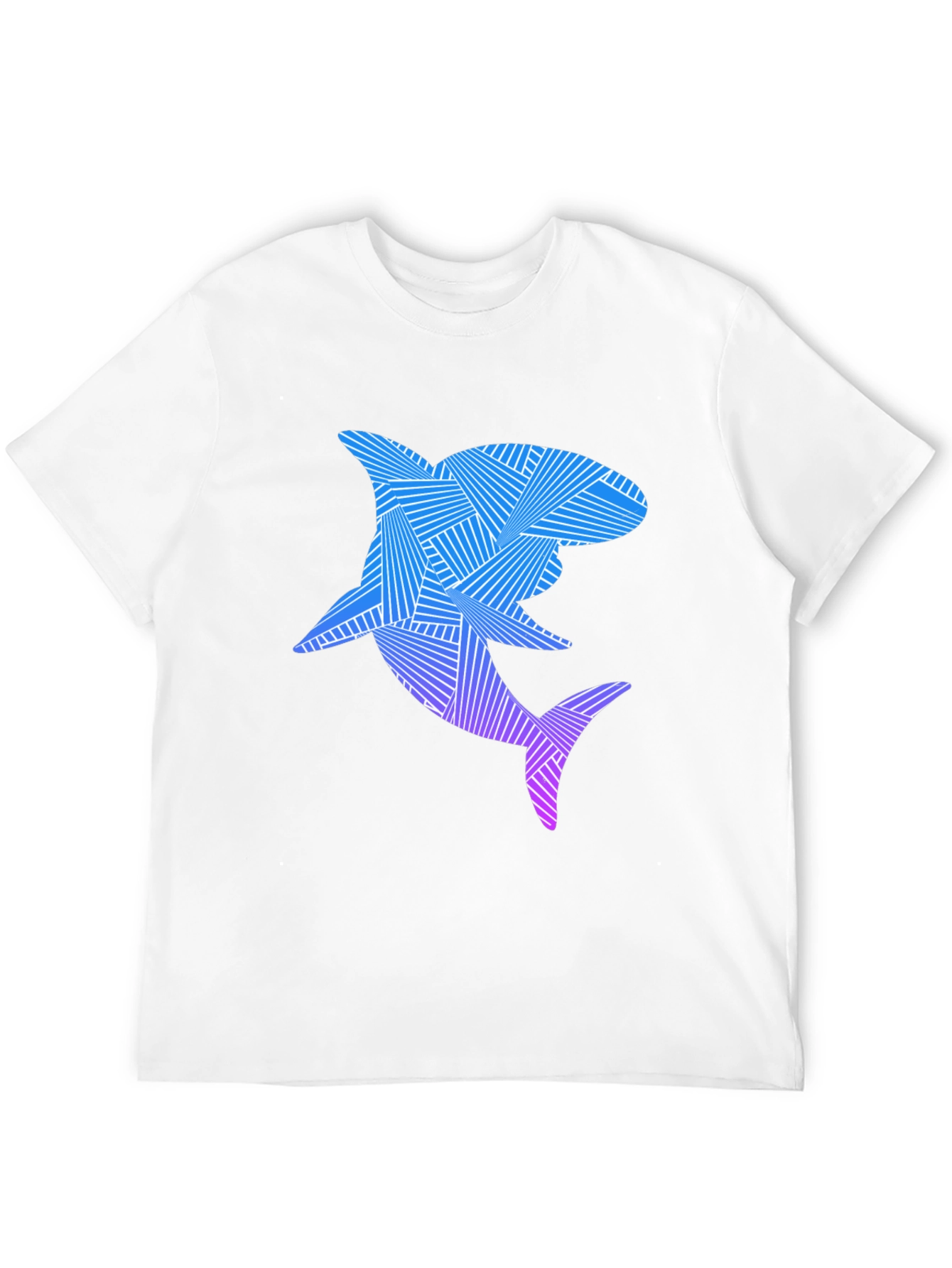 Black Abstract Shark Graphic Tee - Cool Ocean Design view 12