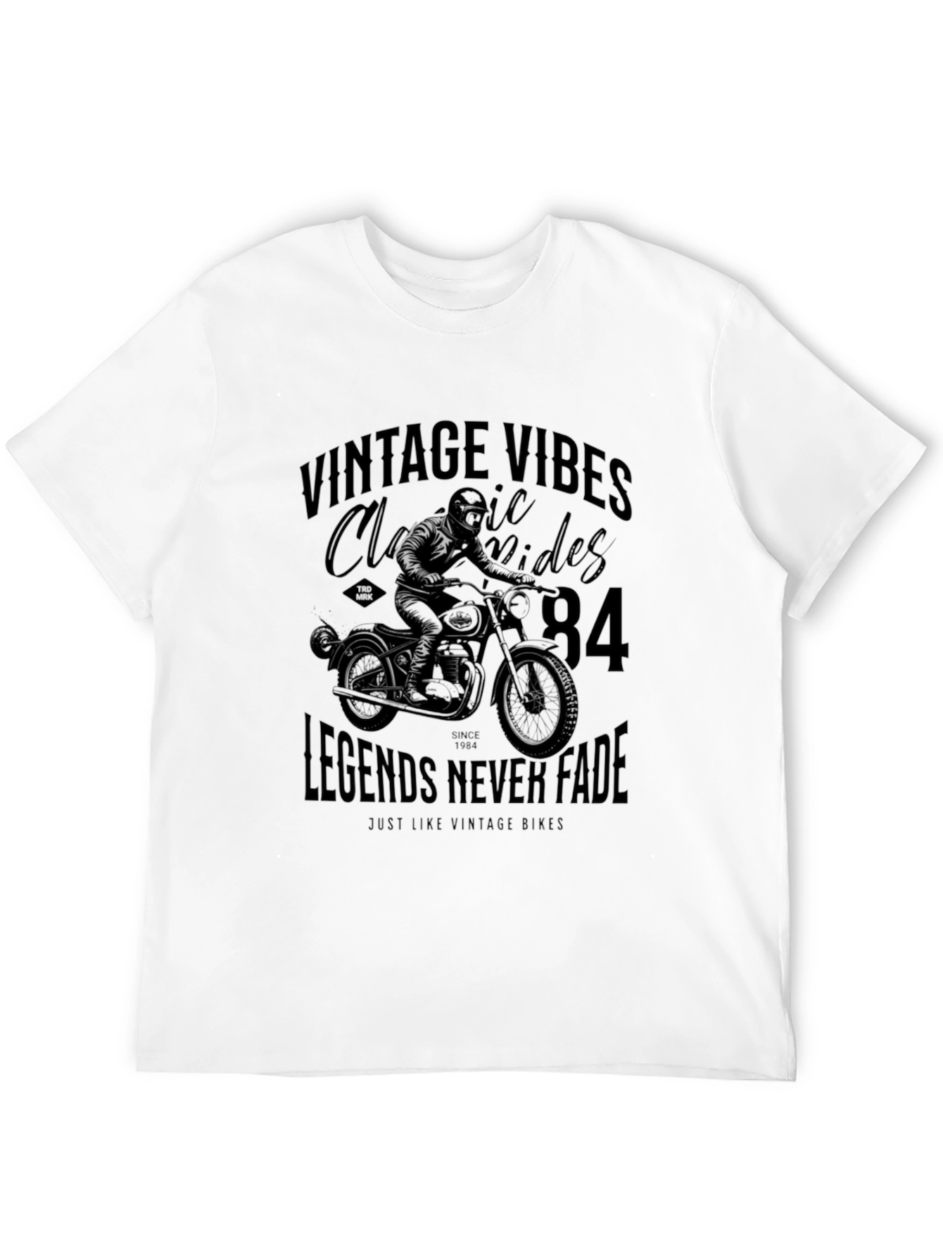 Black Vintage Vibes Motorcycle Graphic Tee - Classic Riders view 12