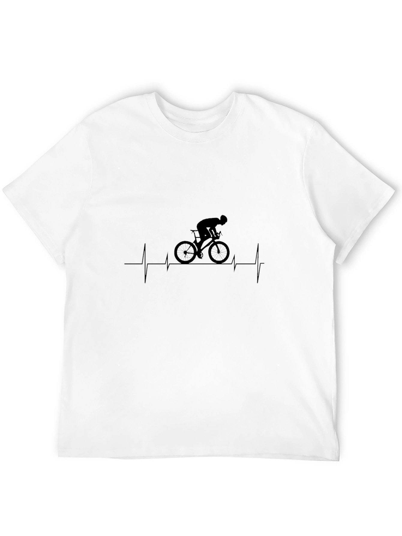Black Cyclist Heartbeat Graphic Tee - Black view 12
