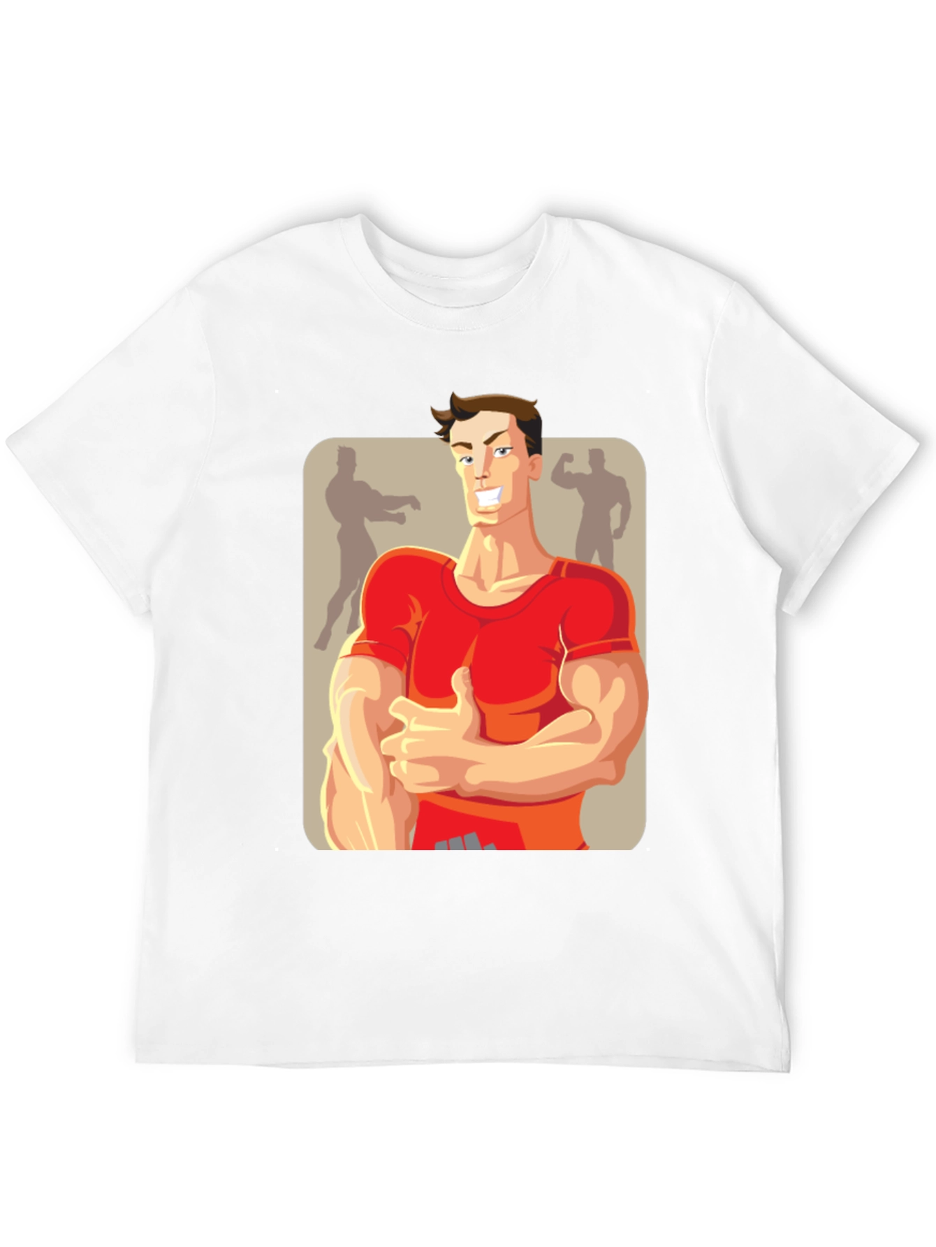 Black Bodybuilder Cartoon Graphic T-Shirt view 12