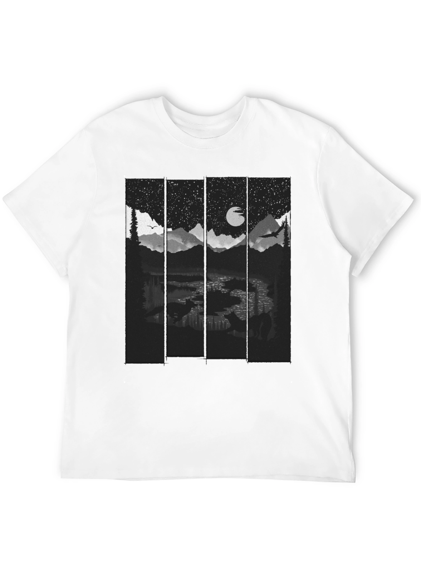 Black Night Landscape Graphic Tee - Stylish & Unique! view 12