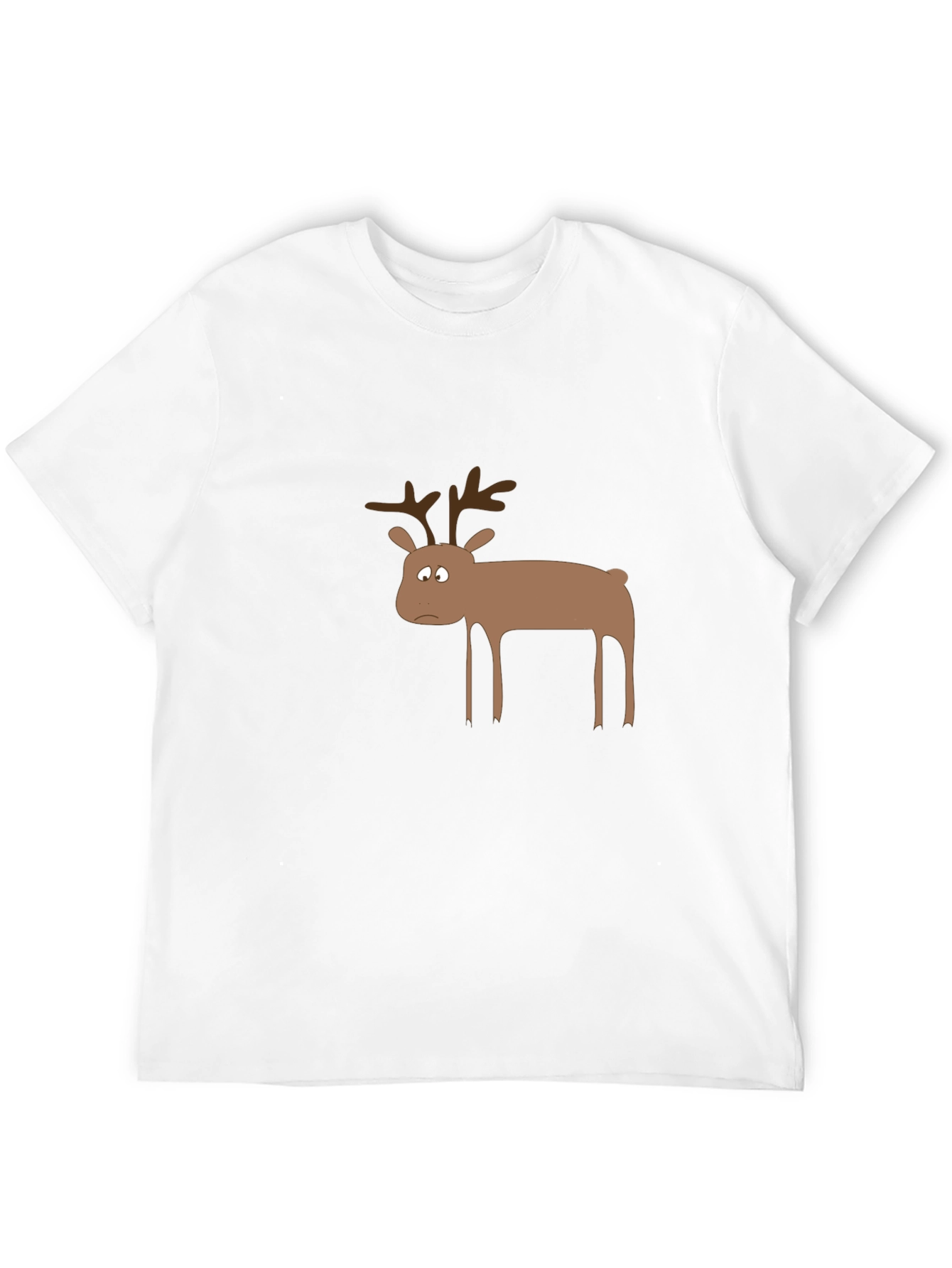 Black Funny Sad Reindeer Graphic Tee - Black view 12