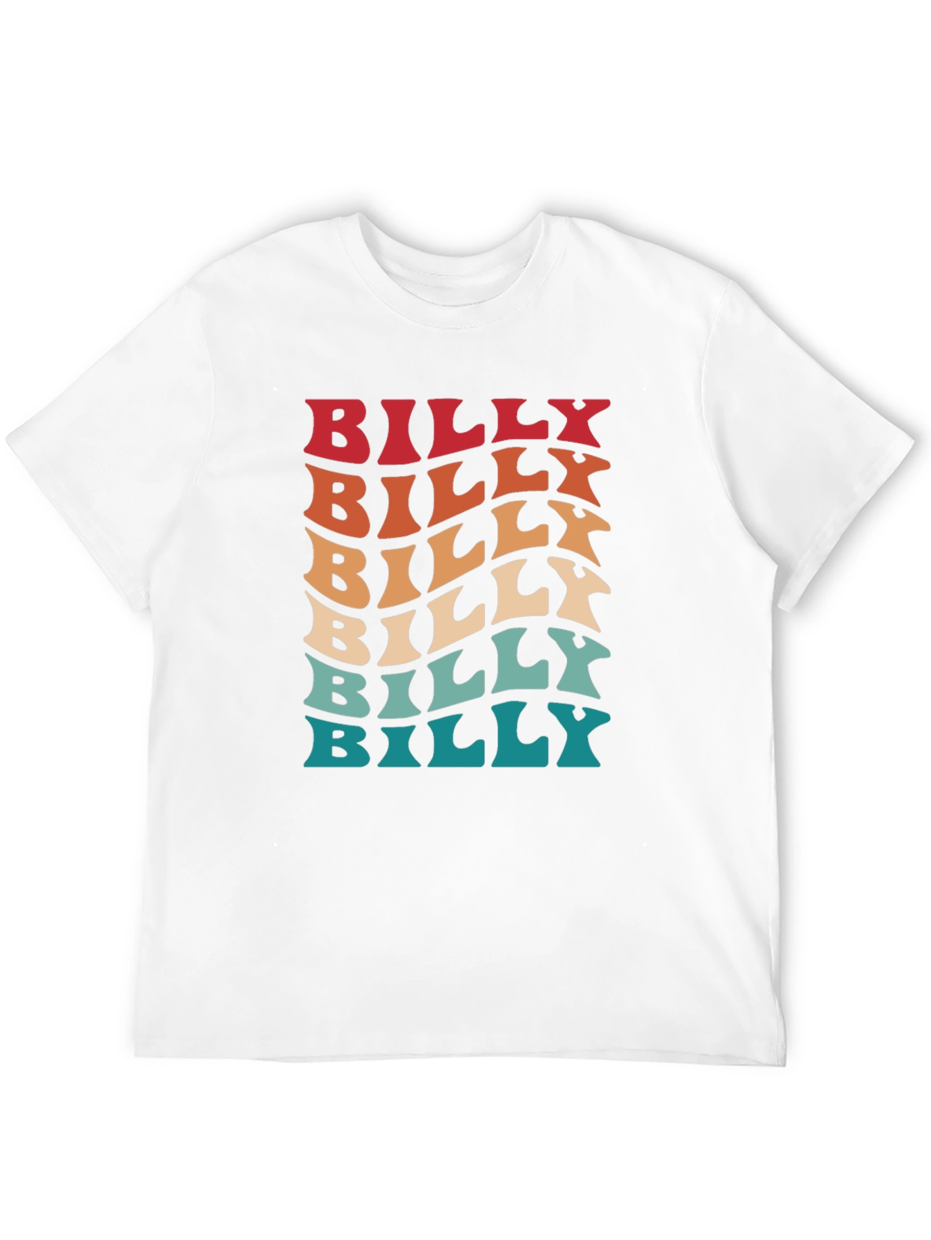 Black Retro Billy Tee - Cool Wavy Text Design view 12