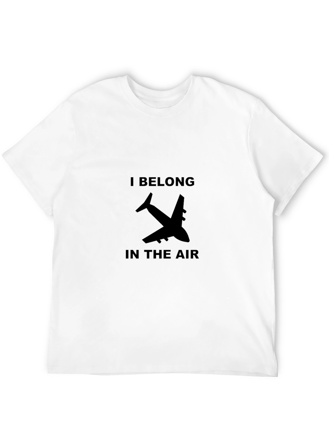 I Belong In The Air Airplane Graphic Black T-Shirt - 12