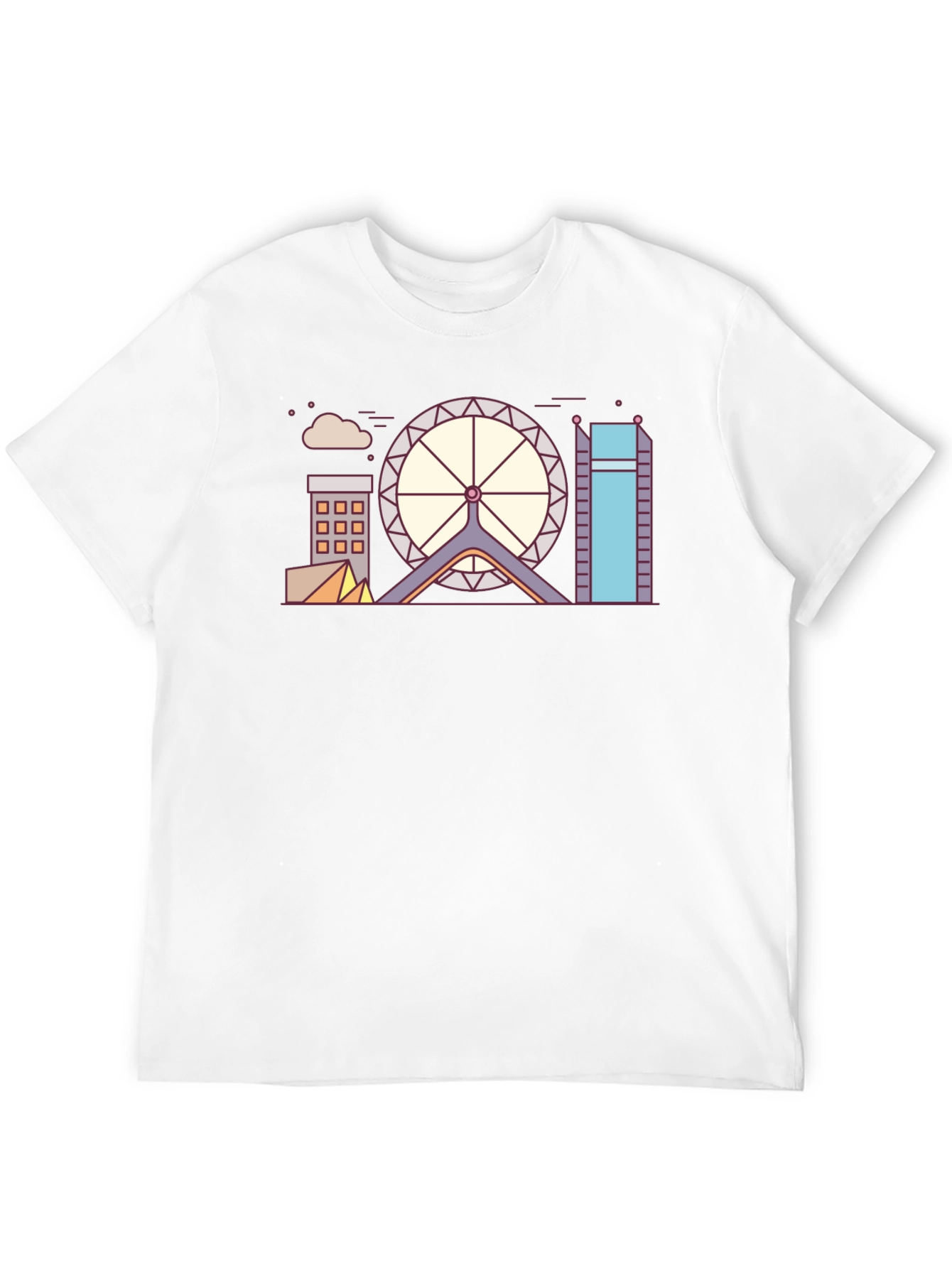 Black Geometric Cityscape Graphic Tee view 12