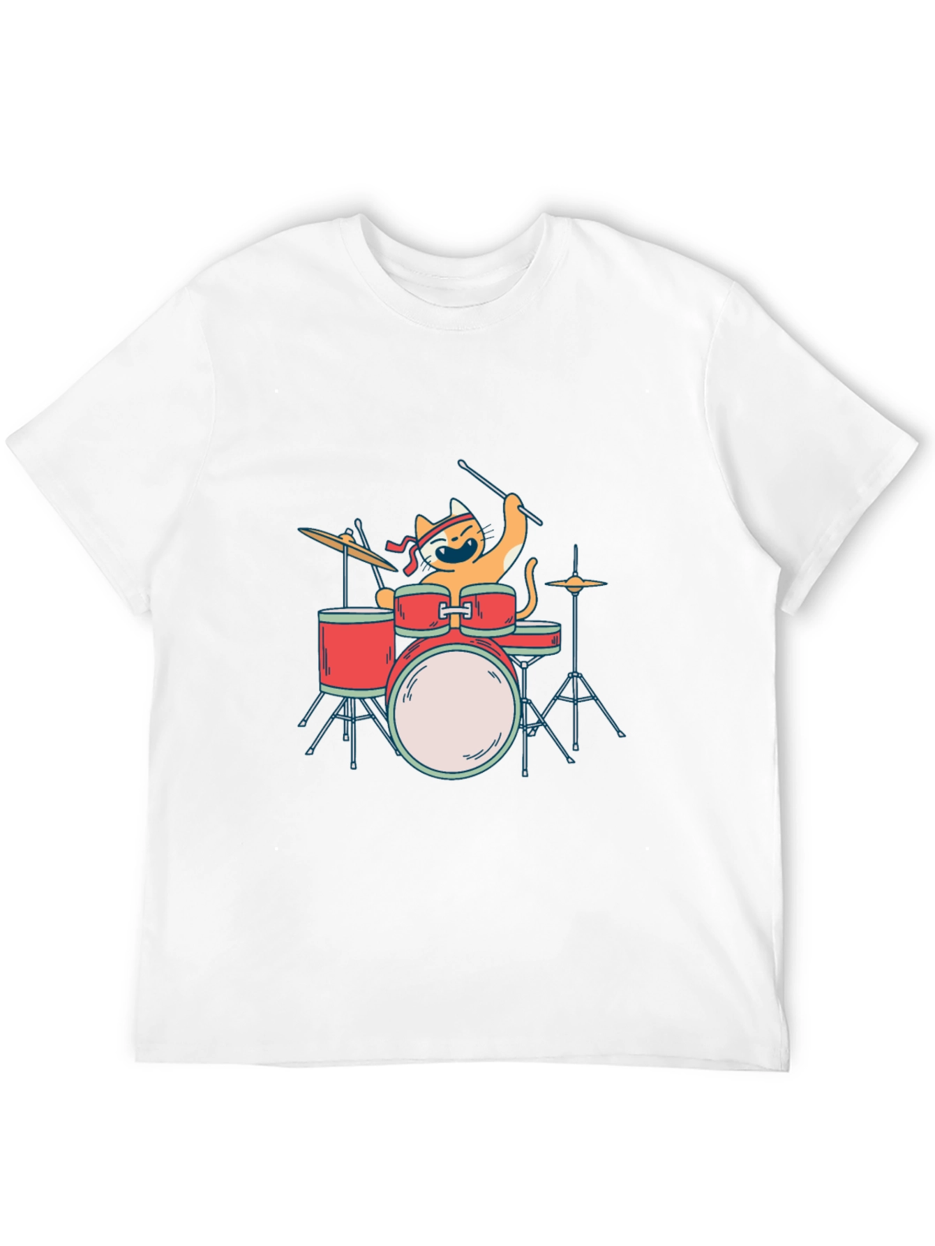 Black Cat Drummer T-Shirt - Playful Music Lover Tee view 12