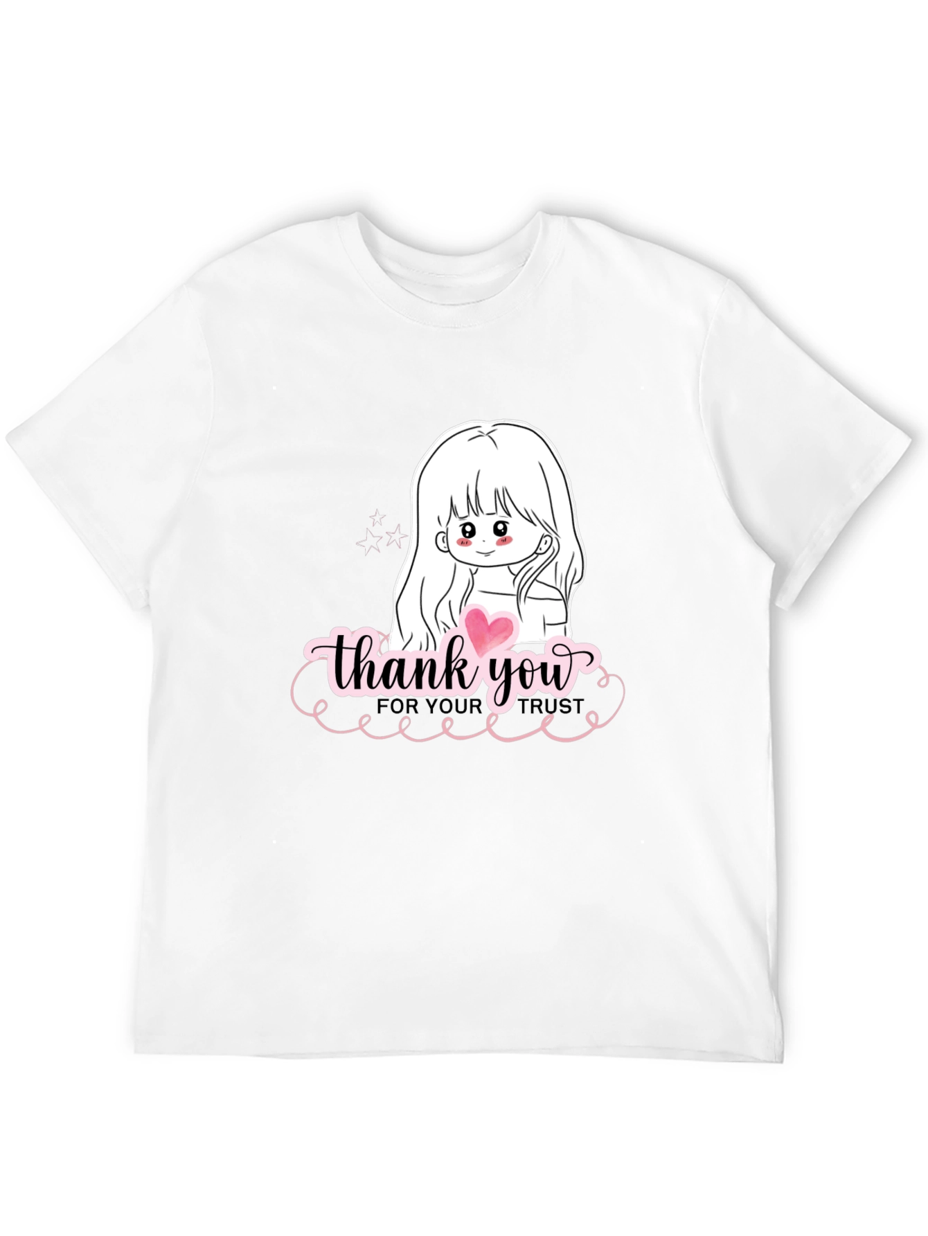 Black Thank You Girl Graphic T-Shirt - Casual Black Tee view 12