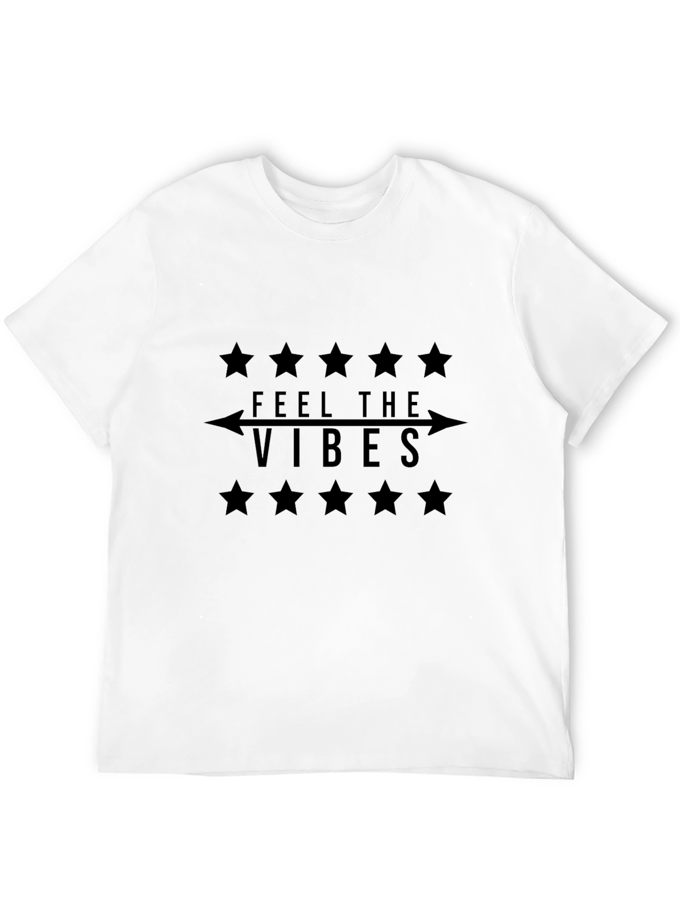 Black Feel the Vibes Graphic Black T-Shirt view 12