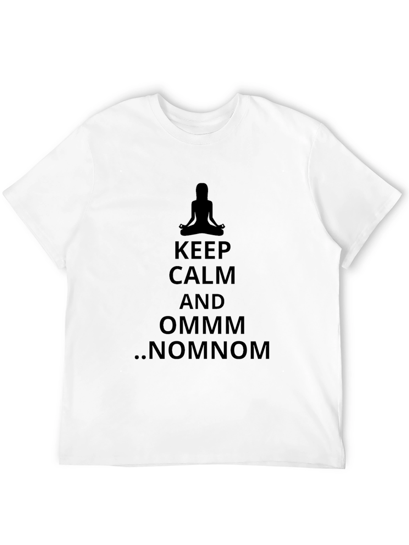 Black Keep Calm and Ommm Nomnom T-Shirt view 12