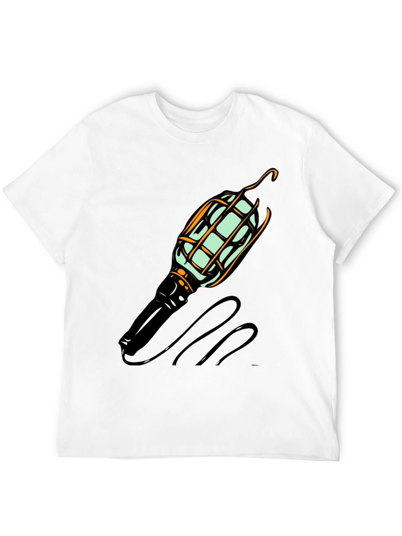 Black Novelty Lightbulb Graphic Tee - Black Cotton Blend Shirt view 12