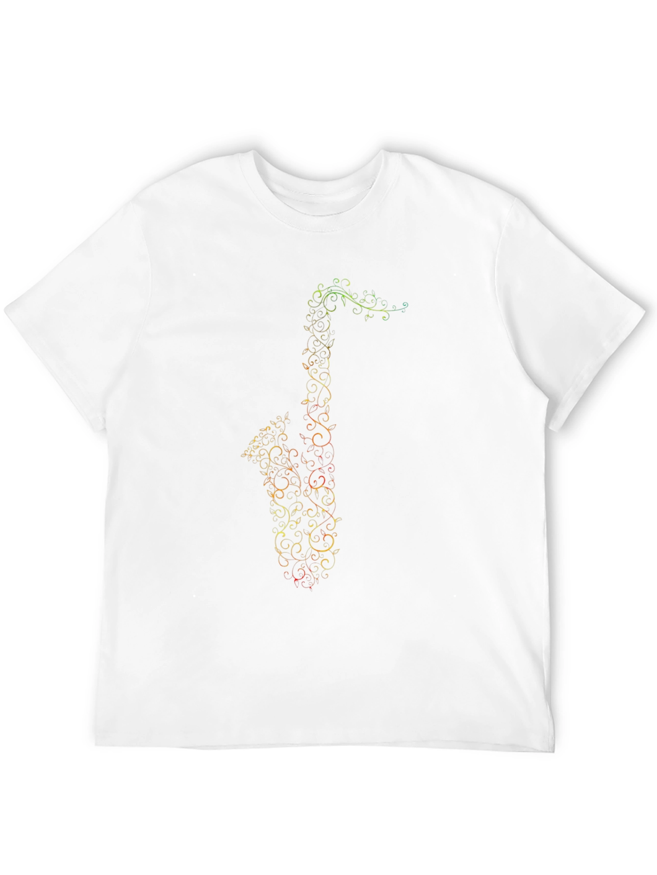 Black Saxophone Music Notes Graphic Tee - Black view 12