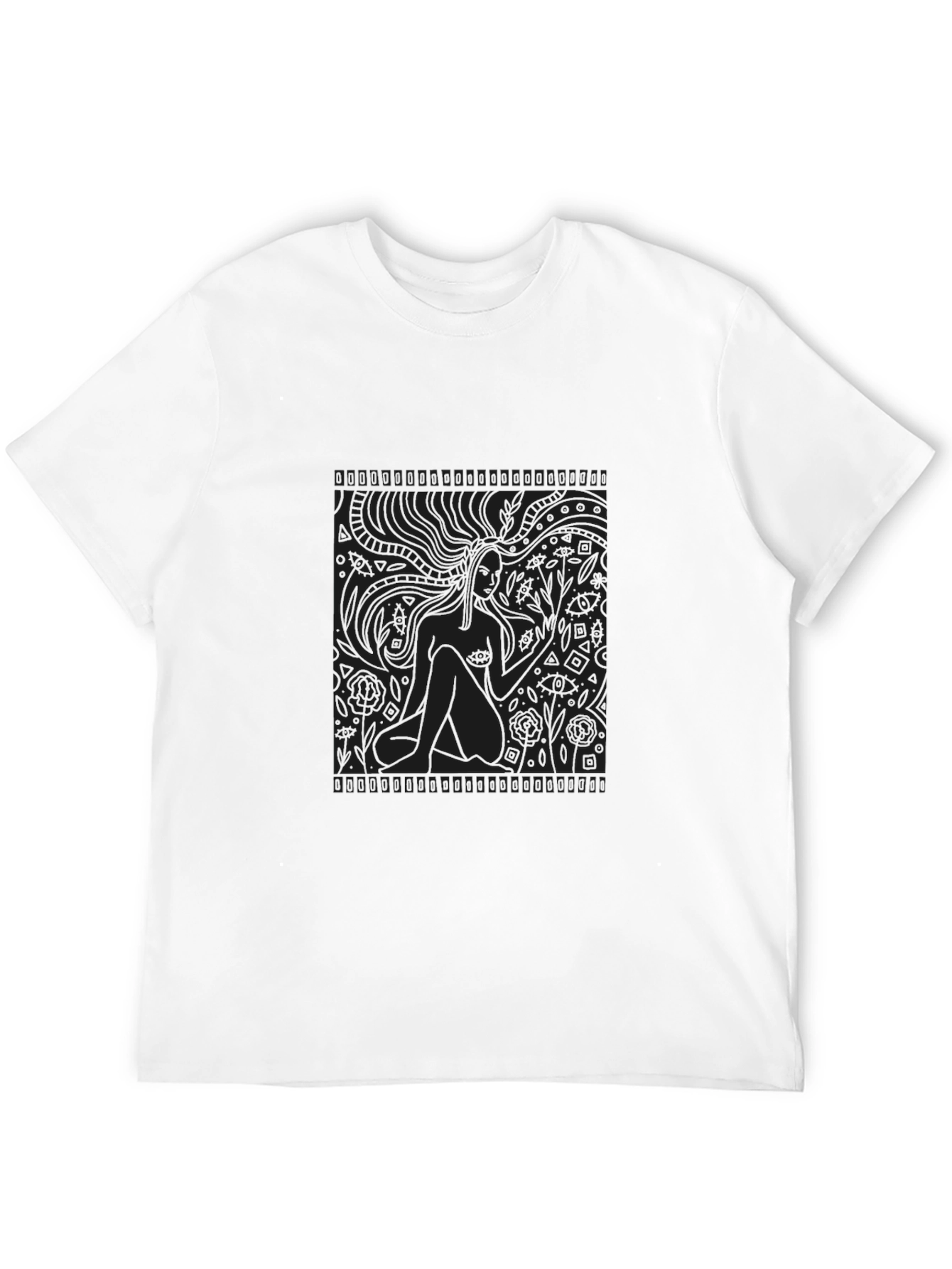 Black Abstract Graphic Print Black T-Shirt view 12