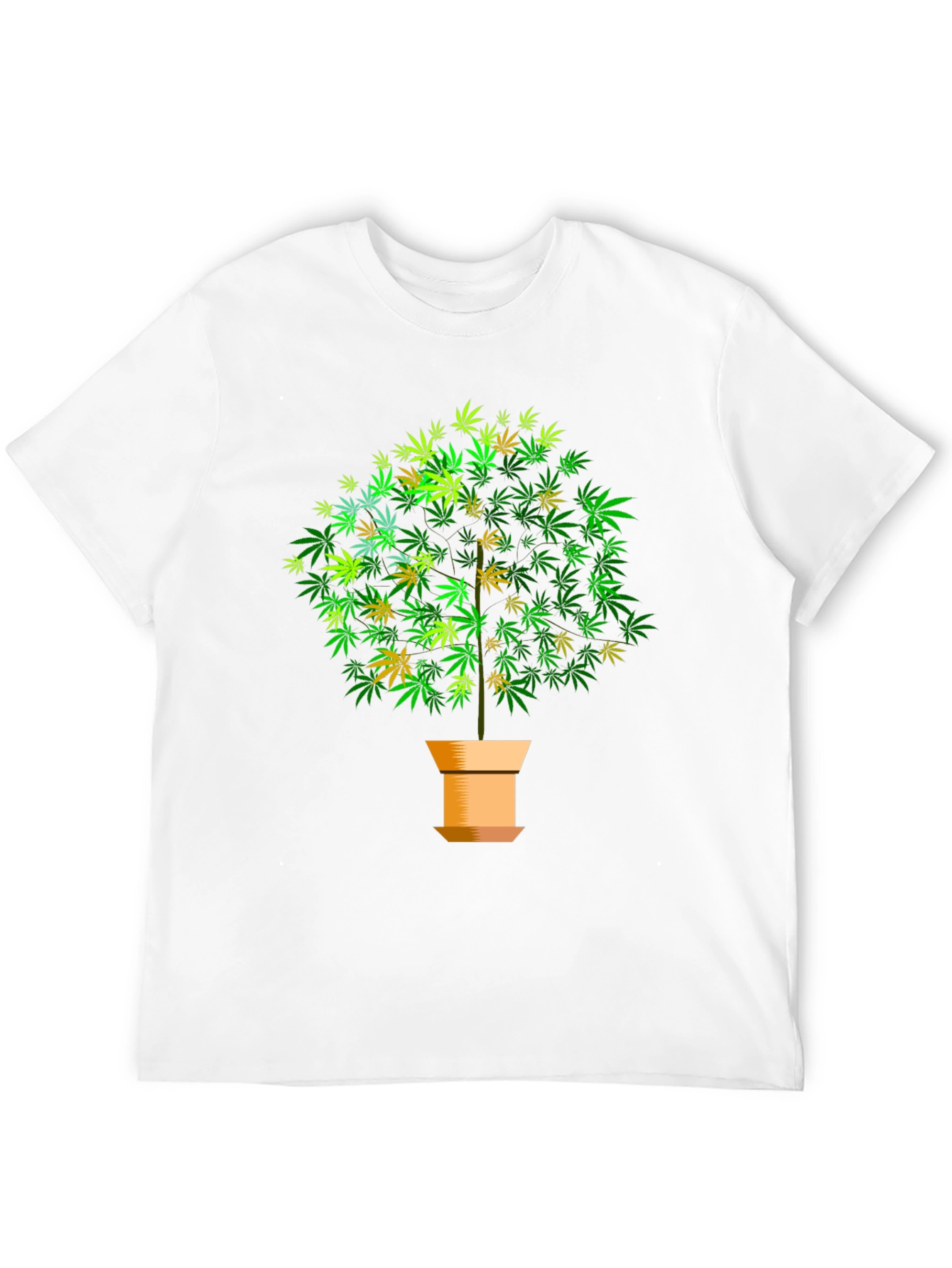 Black Marijuana Tree Graphic Black T-Shirt view 12