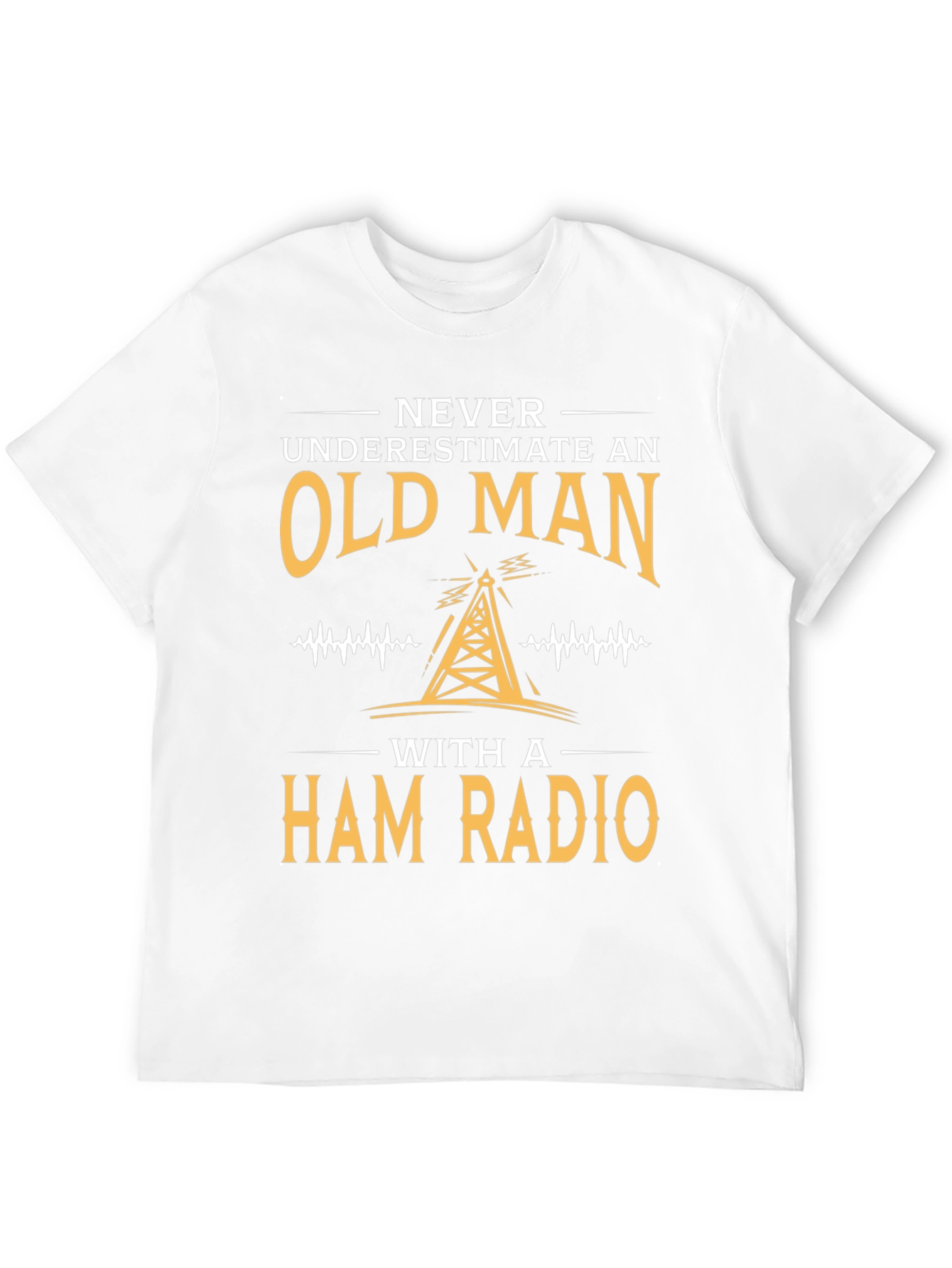 Black Never Underestimate an Old Man Ham Radio T-Shirt view 12