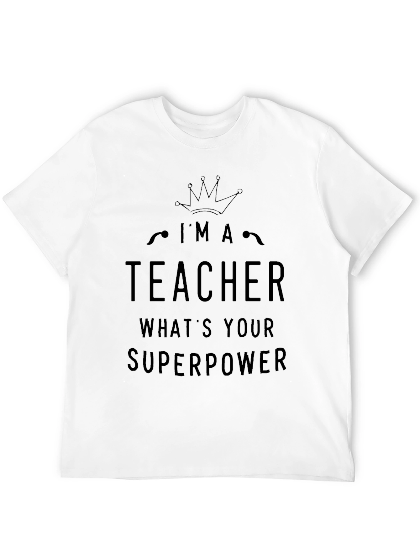 Teacher Superpower Graphic Tee - Black Cotton - 12