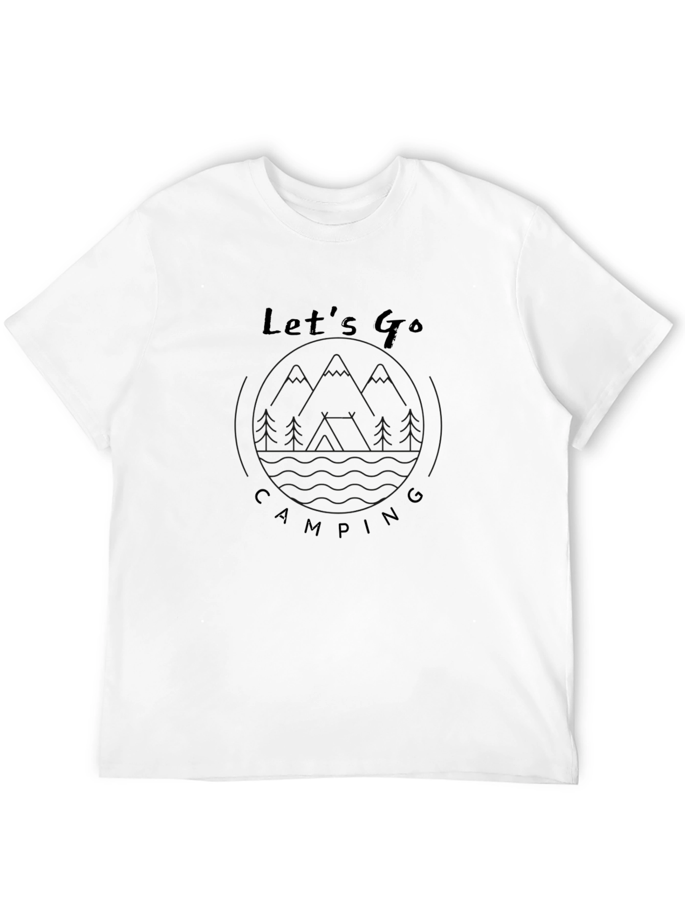 Black Let's Go Camping Graphic Tee - Black view 12