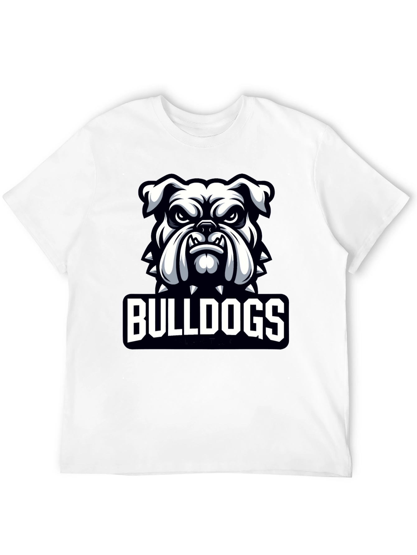 Black Bulldogs Graphic Print Crew Neck T-Shirt view 12