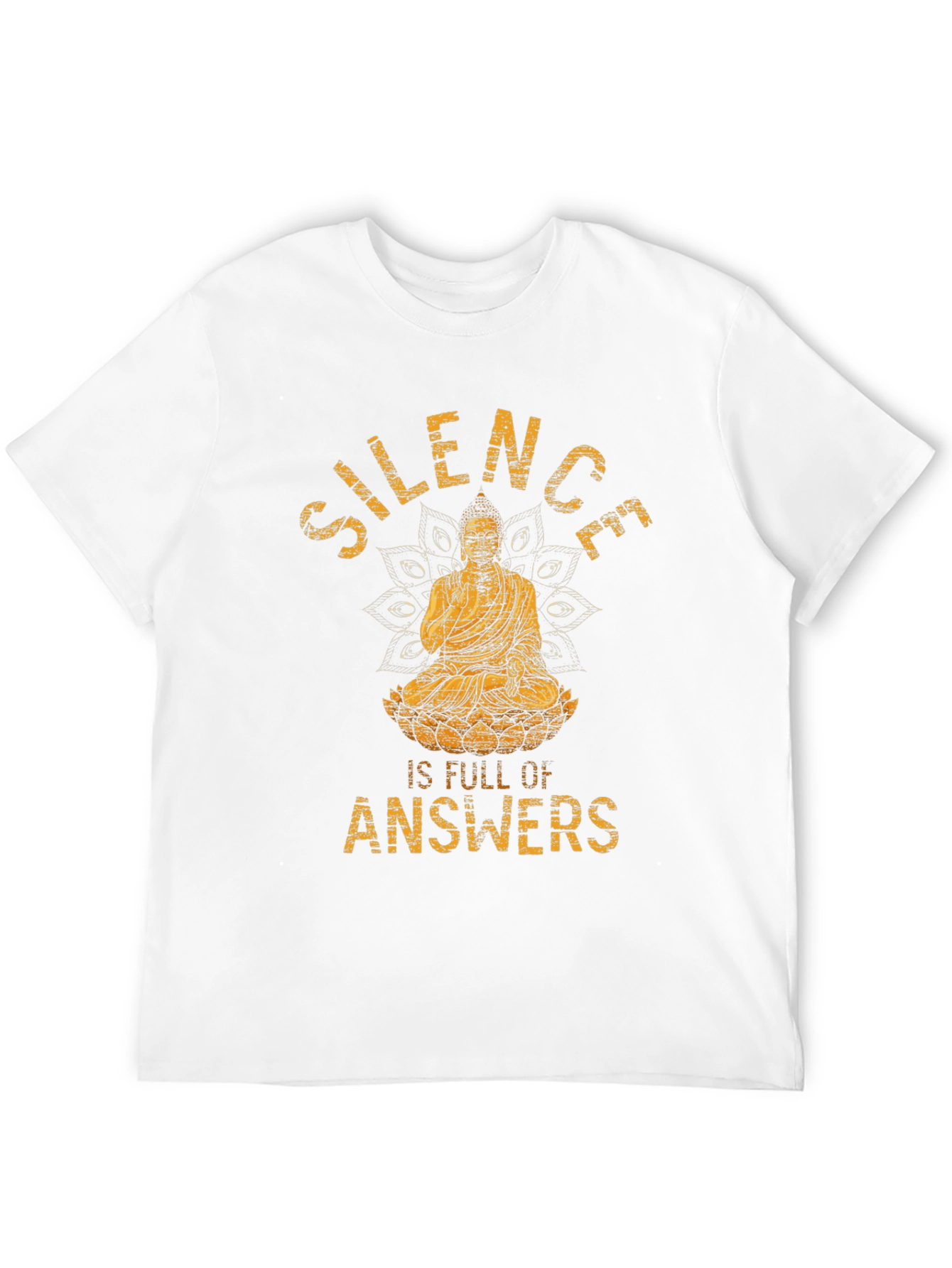 Black Silence is Full of Answers Buddha Graphic T-Shirt view 12