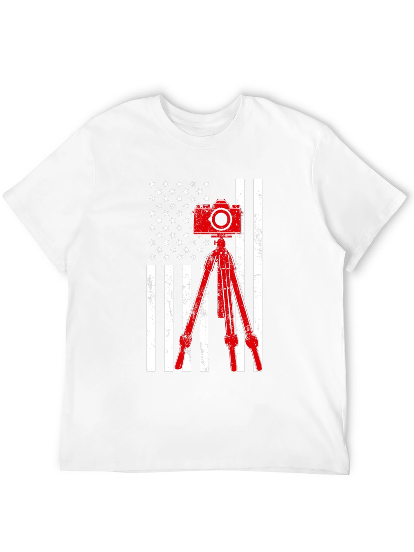 Black Patriotic Photographer T-Shirt - Camera & American Flag view 12