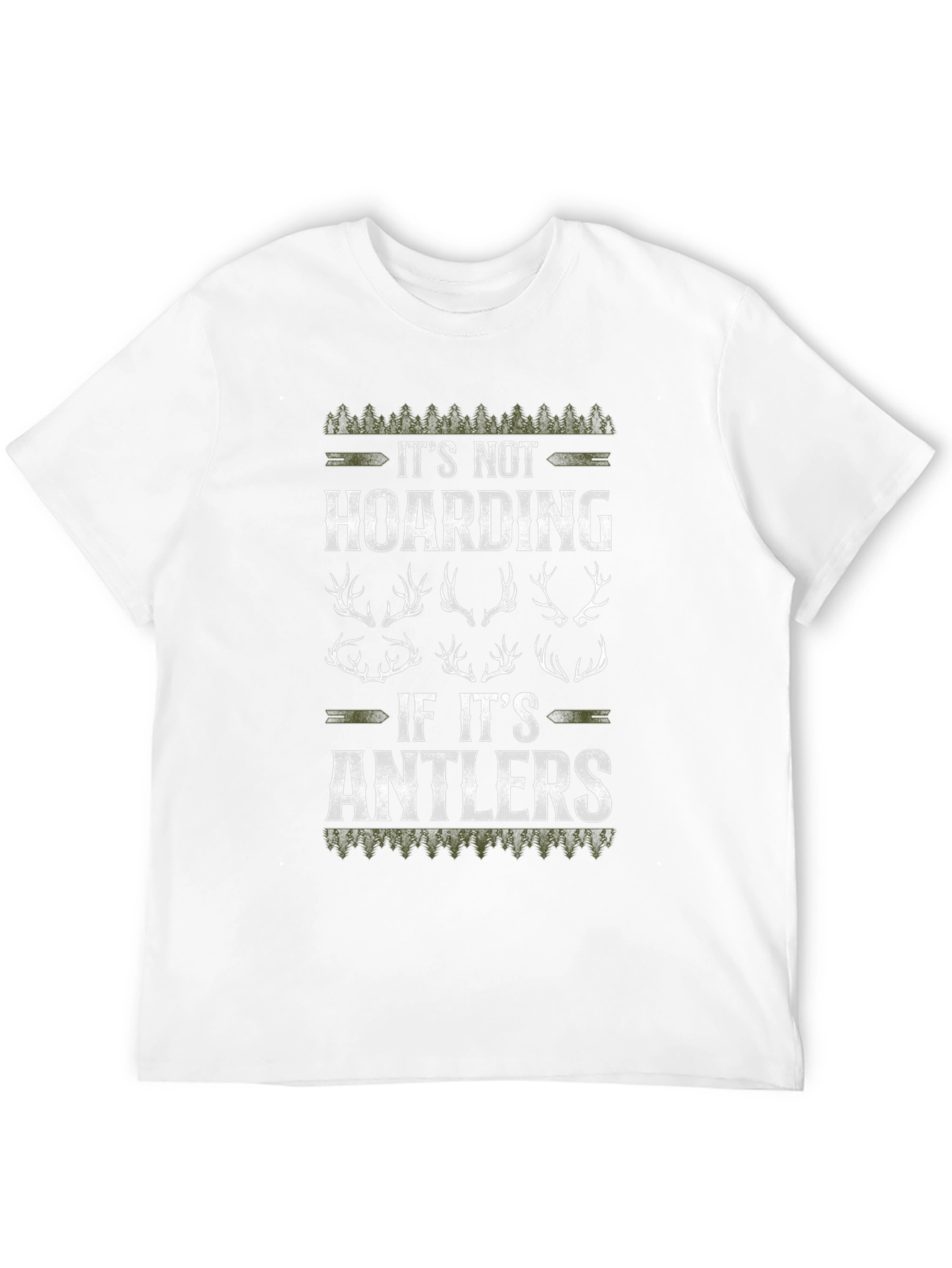 Black It's Not Hoarding Antlers Graphic Tee view 12