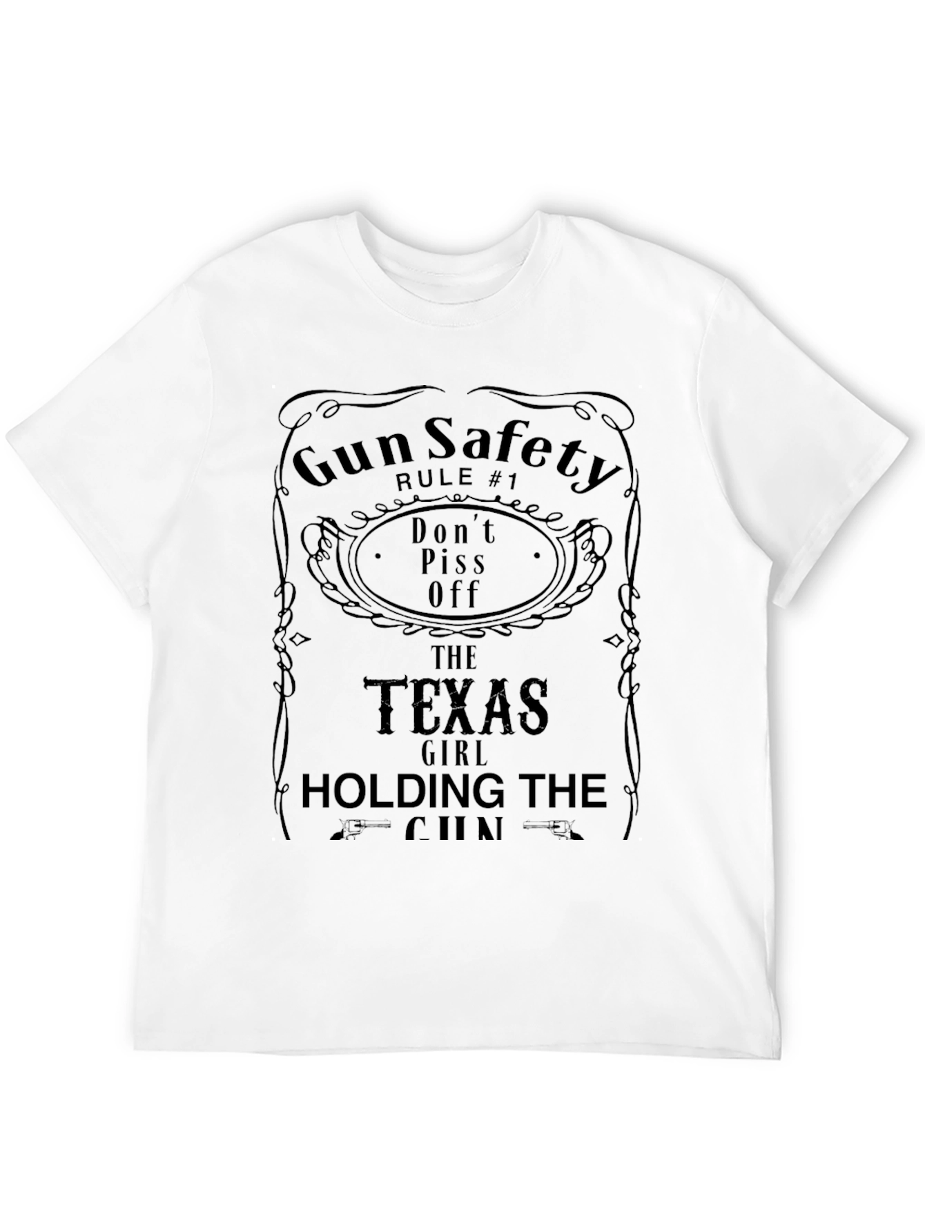 Black Gun Safety Texas Girl T-Shirt view 12