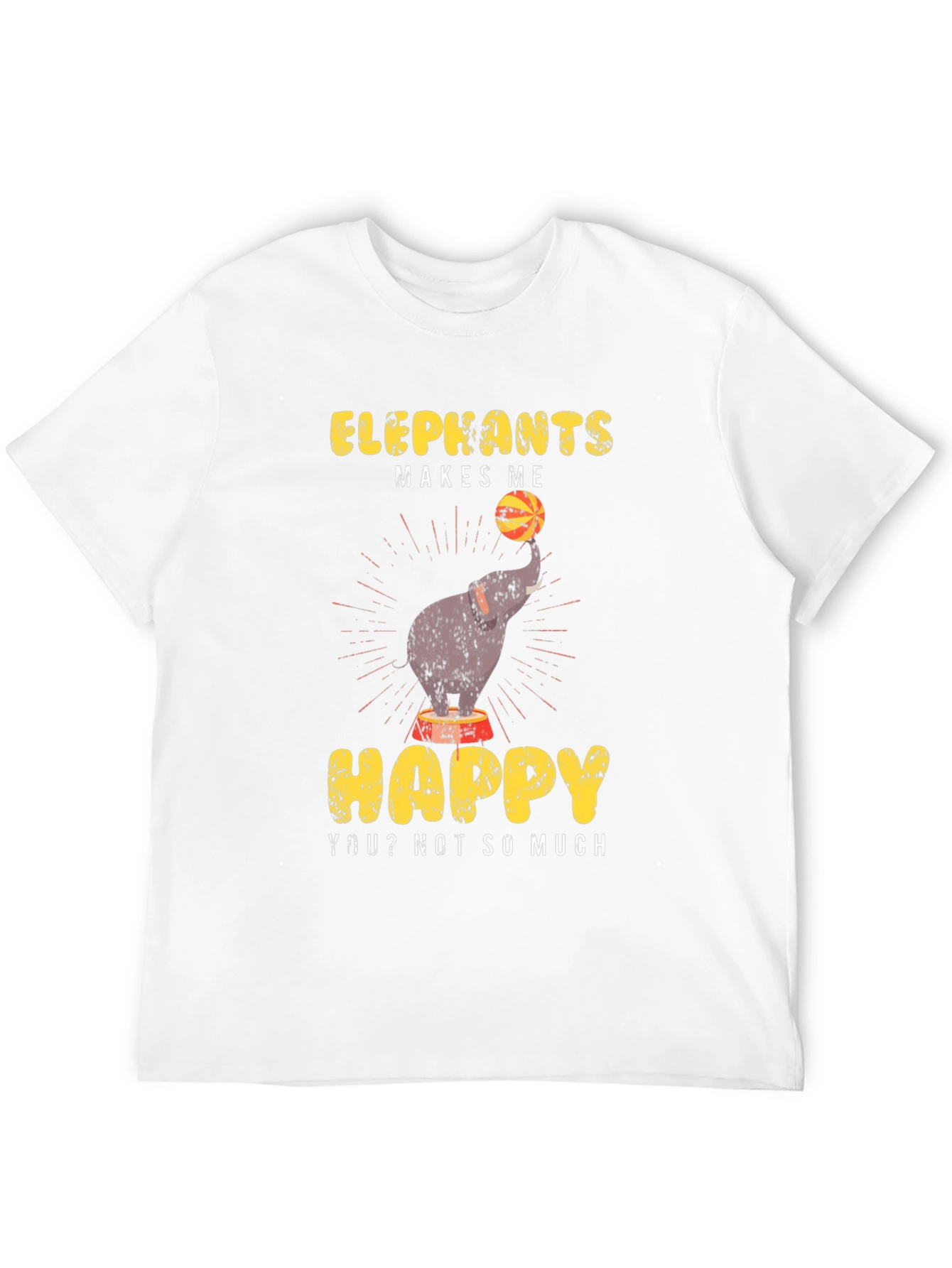 Black Elephant Makes Me Happy Graphic Tee view 12