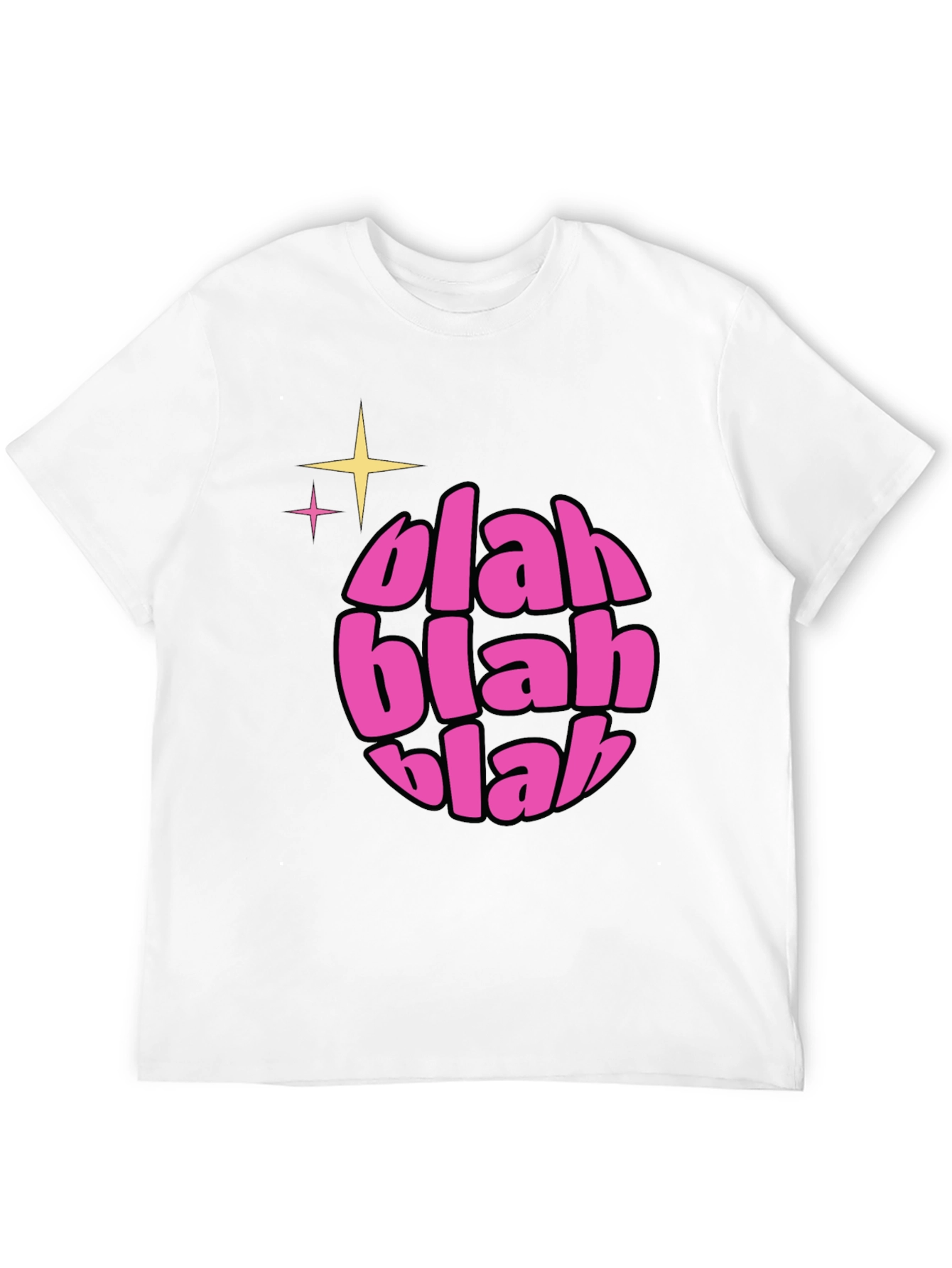 Black Blah Blah Blah Graphic Tee - Trendy Crew Neck Shirt view 12