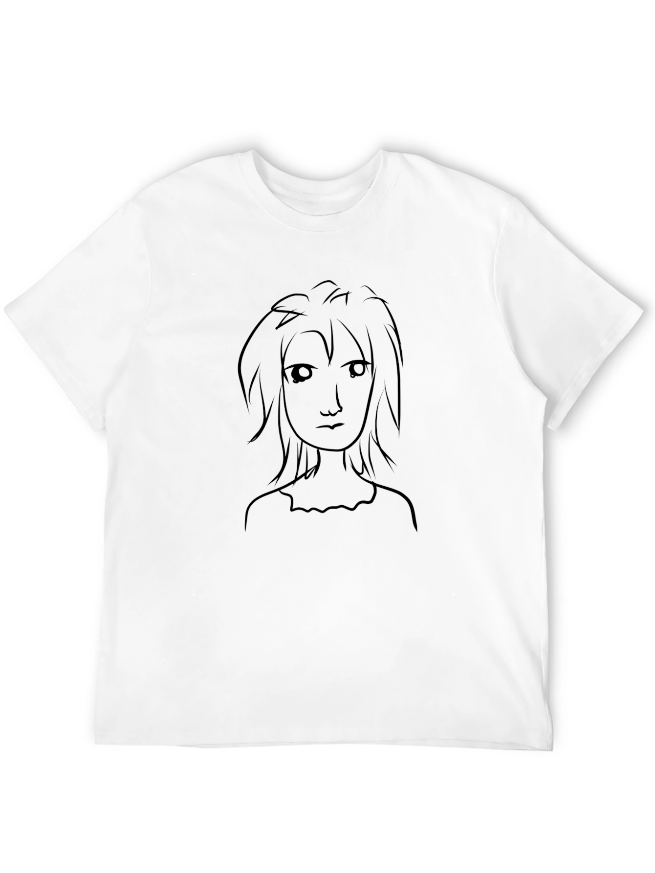 Black Anime Style Line Art Tee - Black view 12