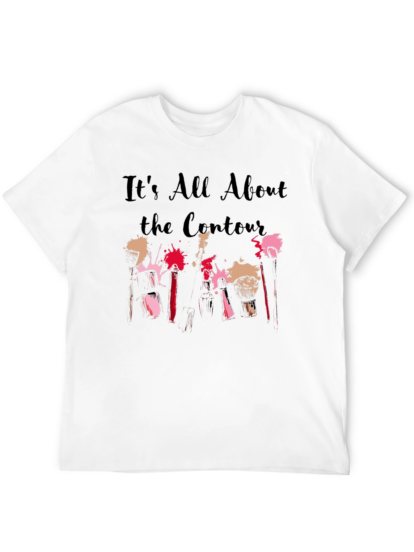Black Contour Makeup Artist T-Shirt - "It's All About the Contour" view 12