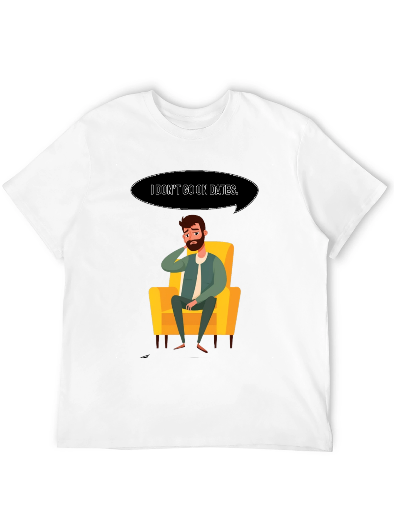 Black Men's "I Don't Go On Dates" Graphic Tee view 12