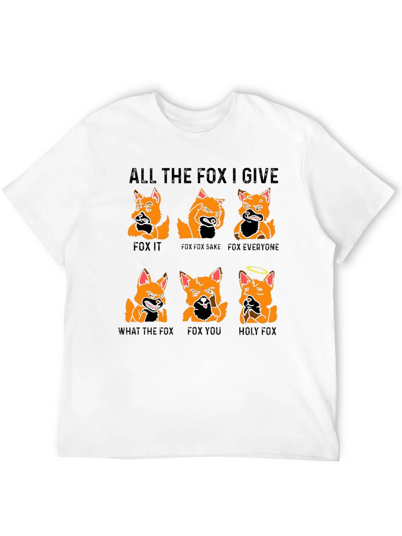 Black All the Fox I Give Graphic T-Shirt view 12
