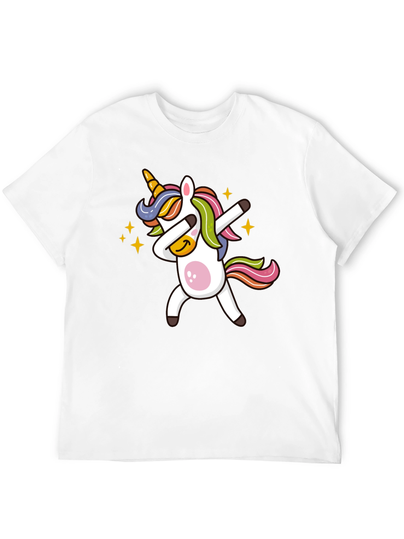 Black Dabbing Unicorn Graphic Tee - Black Cotton Blend view 12