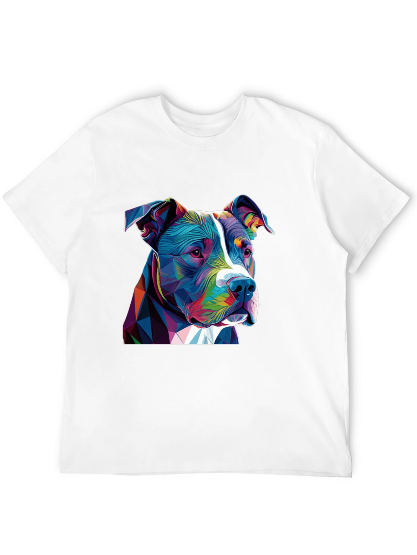 Black Geometric Pitbull Graphic Tee - Black Cotton Blend view 12