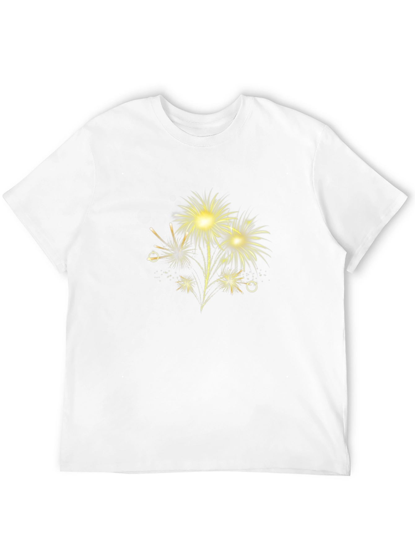 Black Festive Fireworks Graphic Tee - Black Cotton Blend view 12