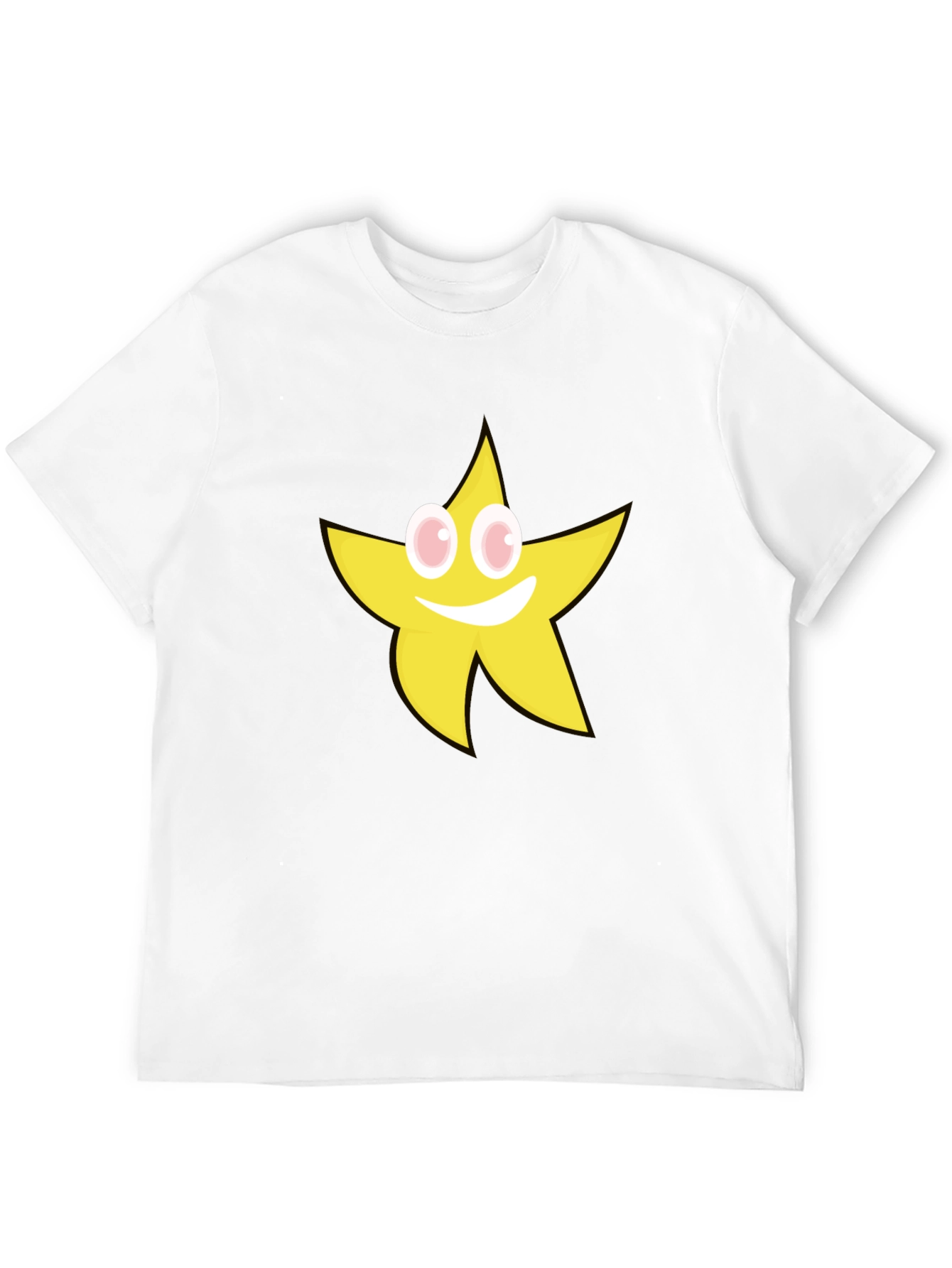 Black Smiling Star Graphic T-Shirt - Black Cotton Tee view 12