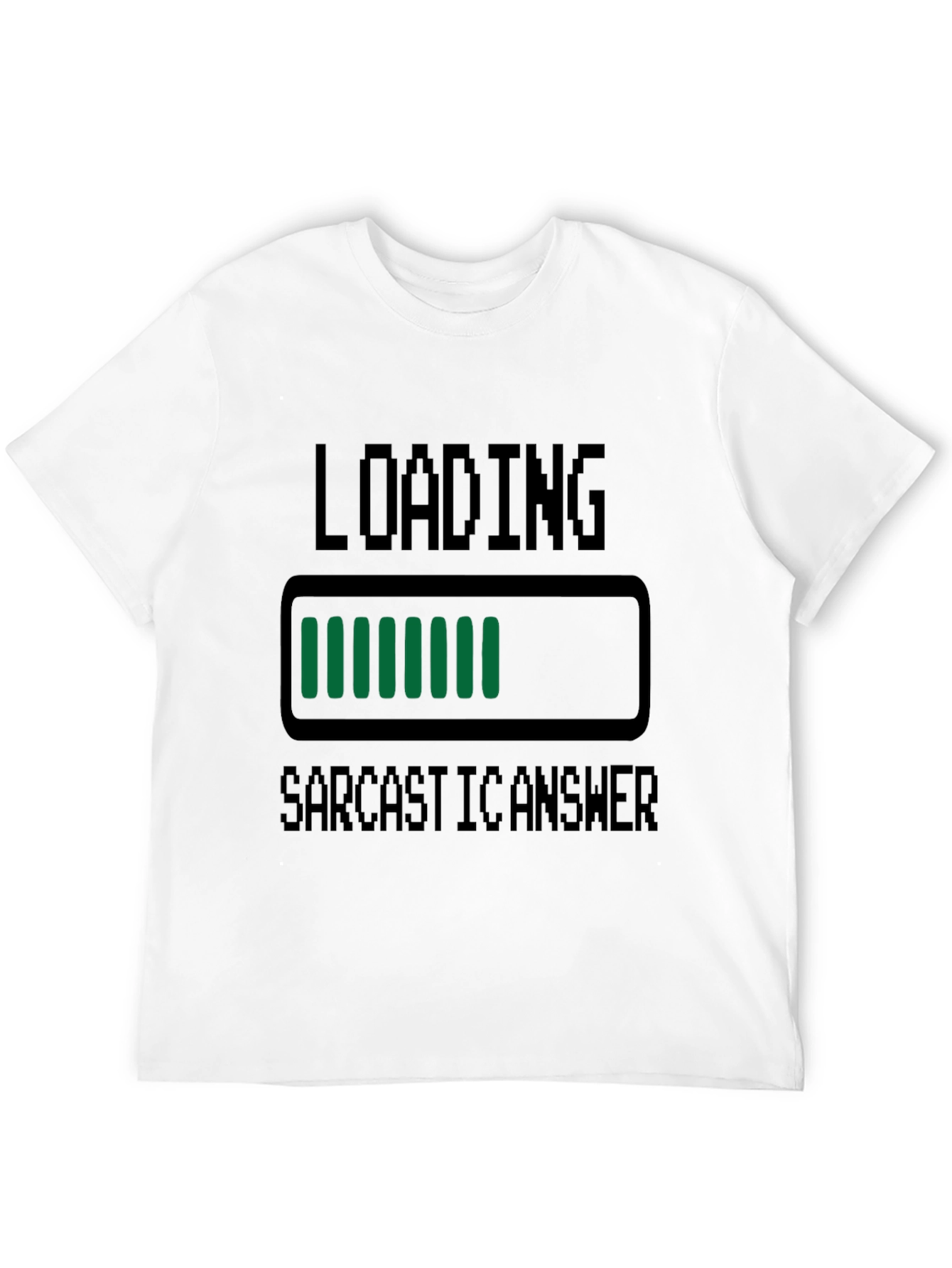 Black Sarcastic Answer Loading T-Shirt, Funny Graphic Tee view 12