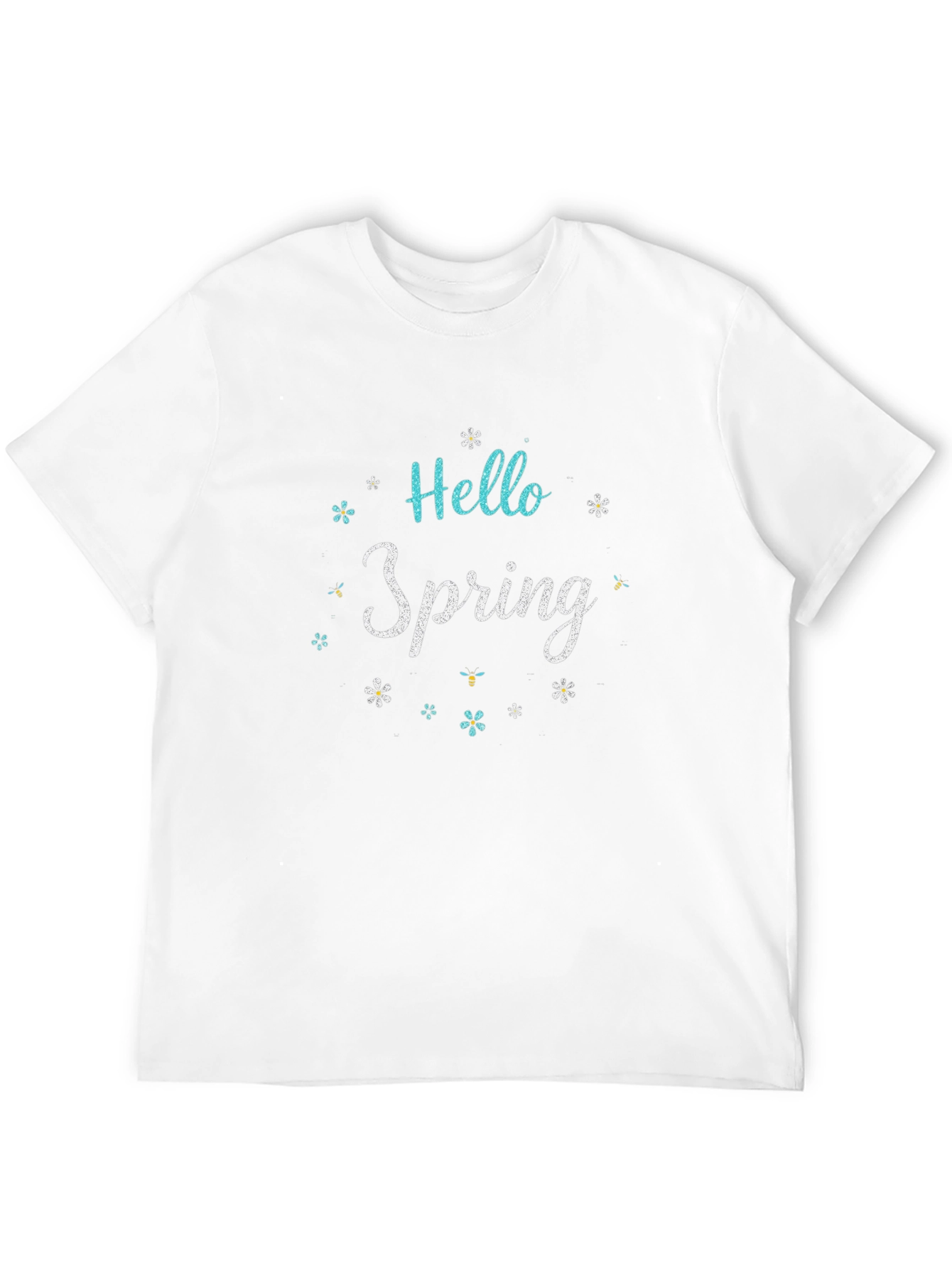Hello Spring Black Graphic Tee for Men - 12
