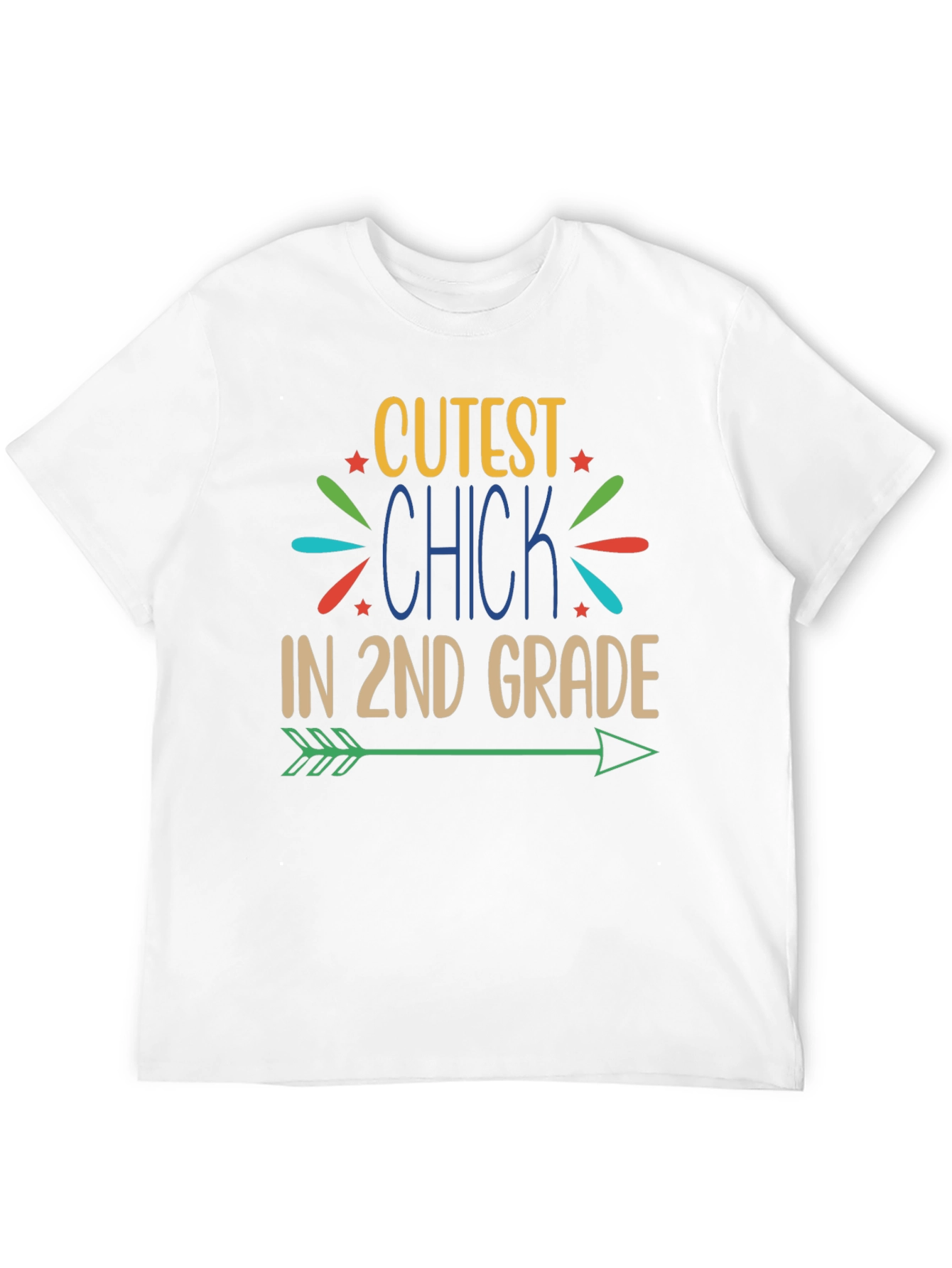 Black Cutest Chick 2nd Grade Arrow Graphic T-Shirt view 12