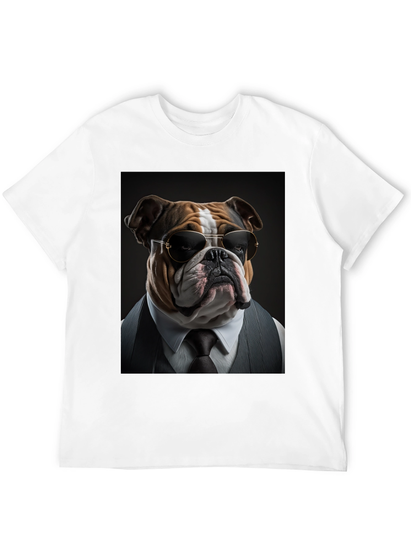 Black Bulldog Boss T-Shirt: Cool Dog in Suit! view 12