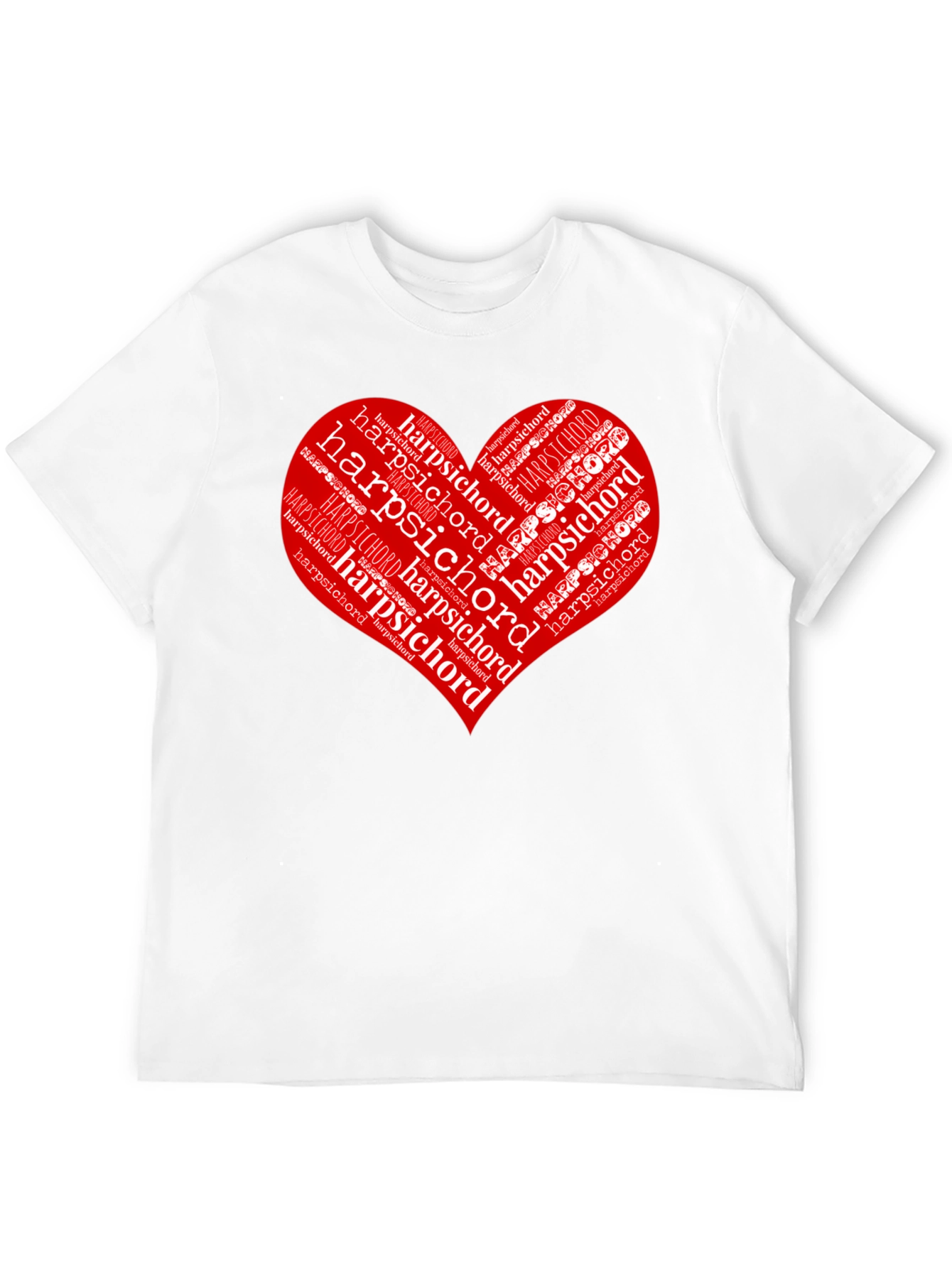 Black Harpsichord Heart T-Shirt - Music Lover Tee view 12