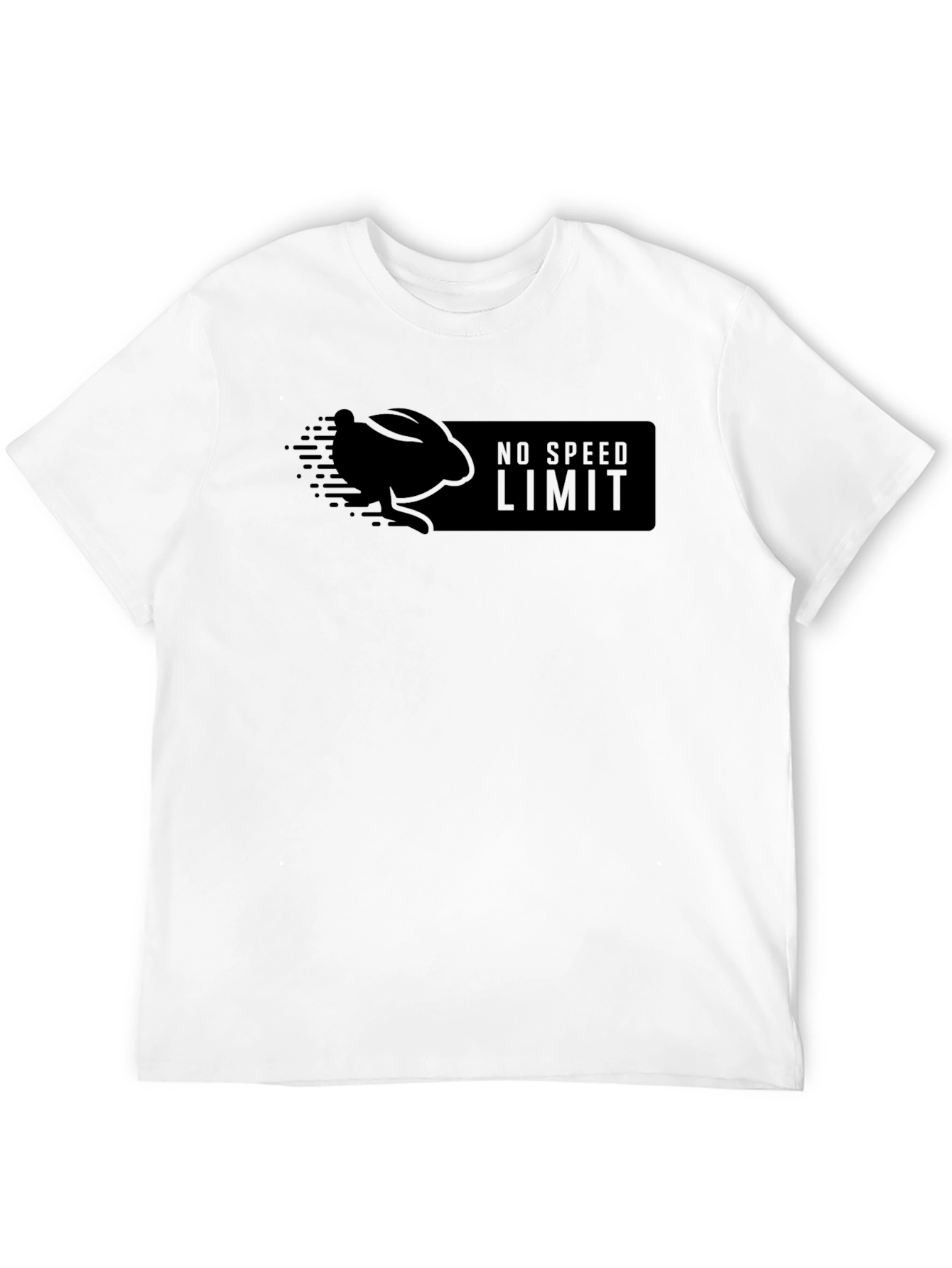 Black No Speed Limit Black T-Shirt with Rabbit Design view 12