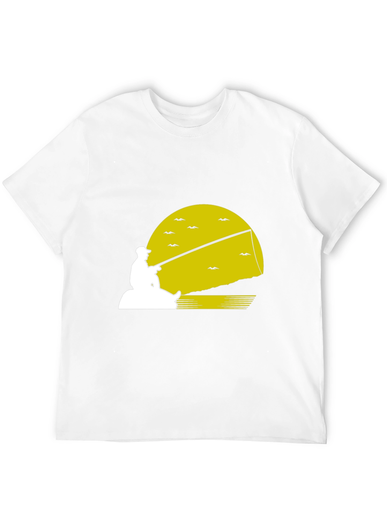 Black Fisherman Sunset Graphic Tee - Black T-Shirt view 12