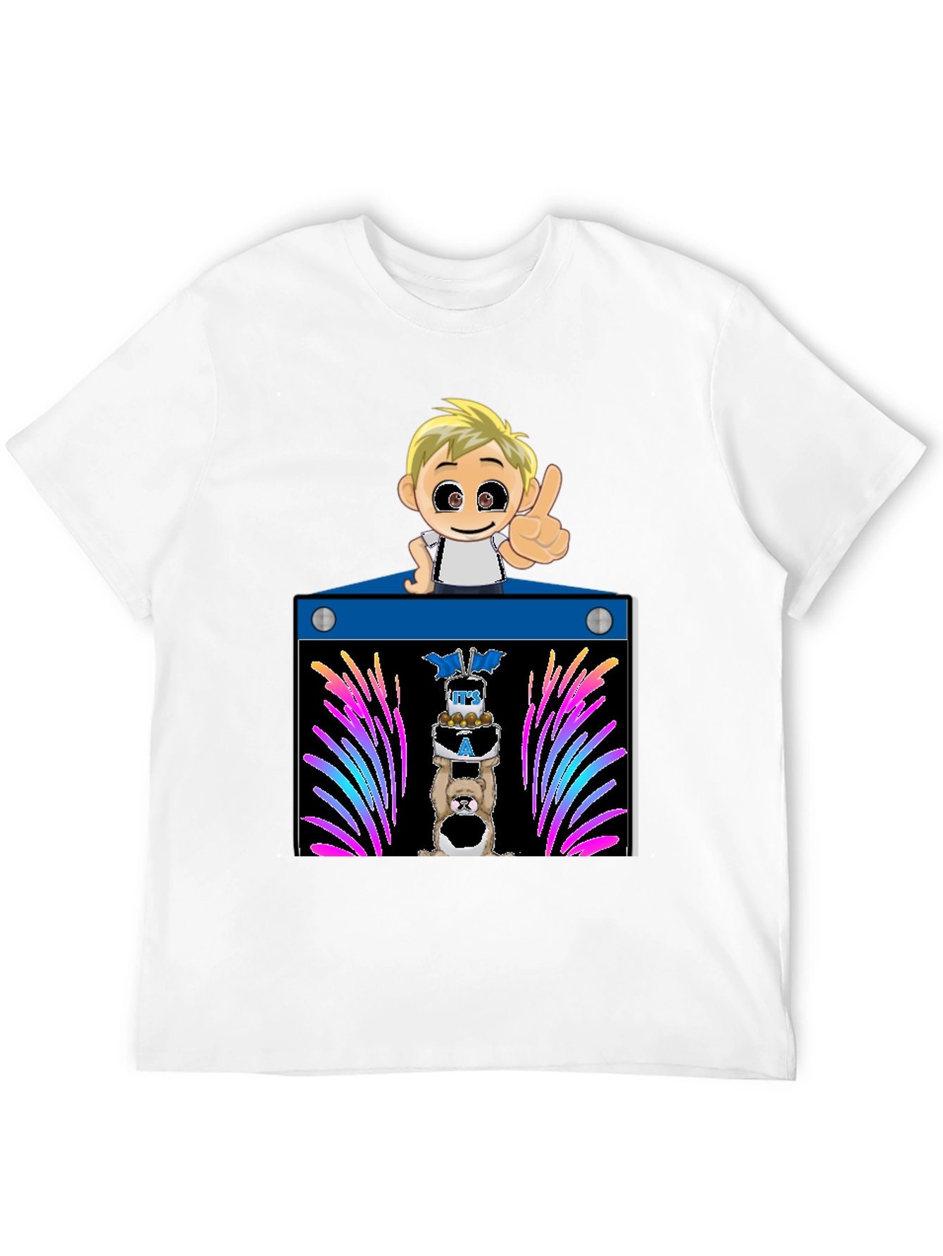 Black Cartoon Boy Birthday T-Shirt view 12