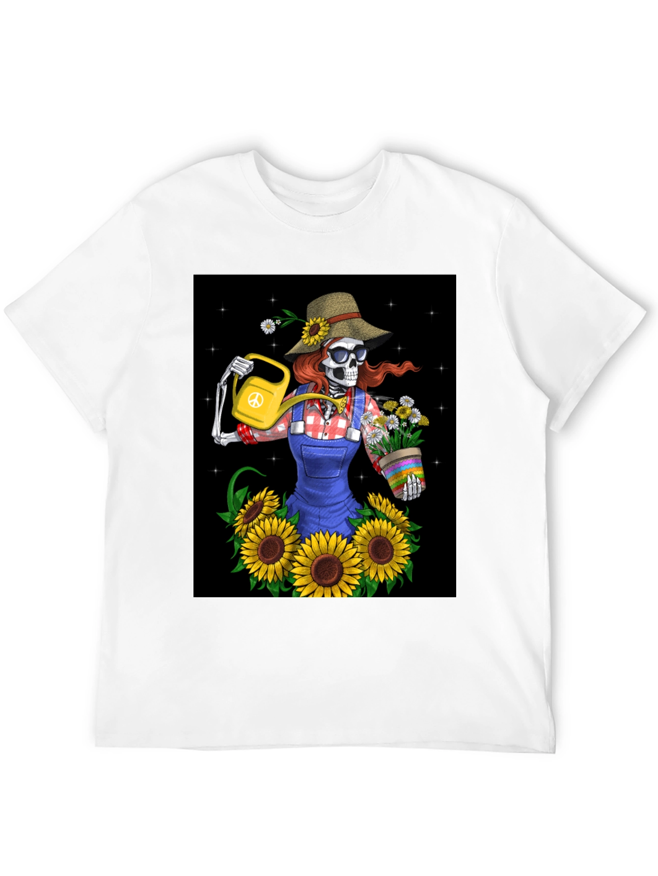 Black Skeleton Gardener Graphic T-Shirt view 12