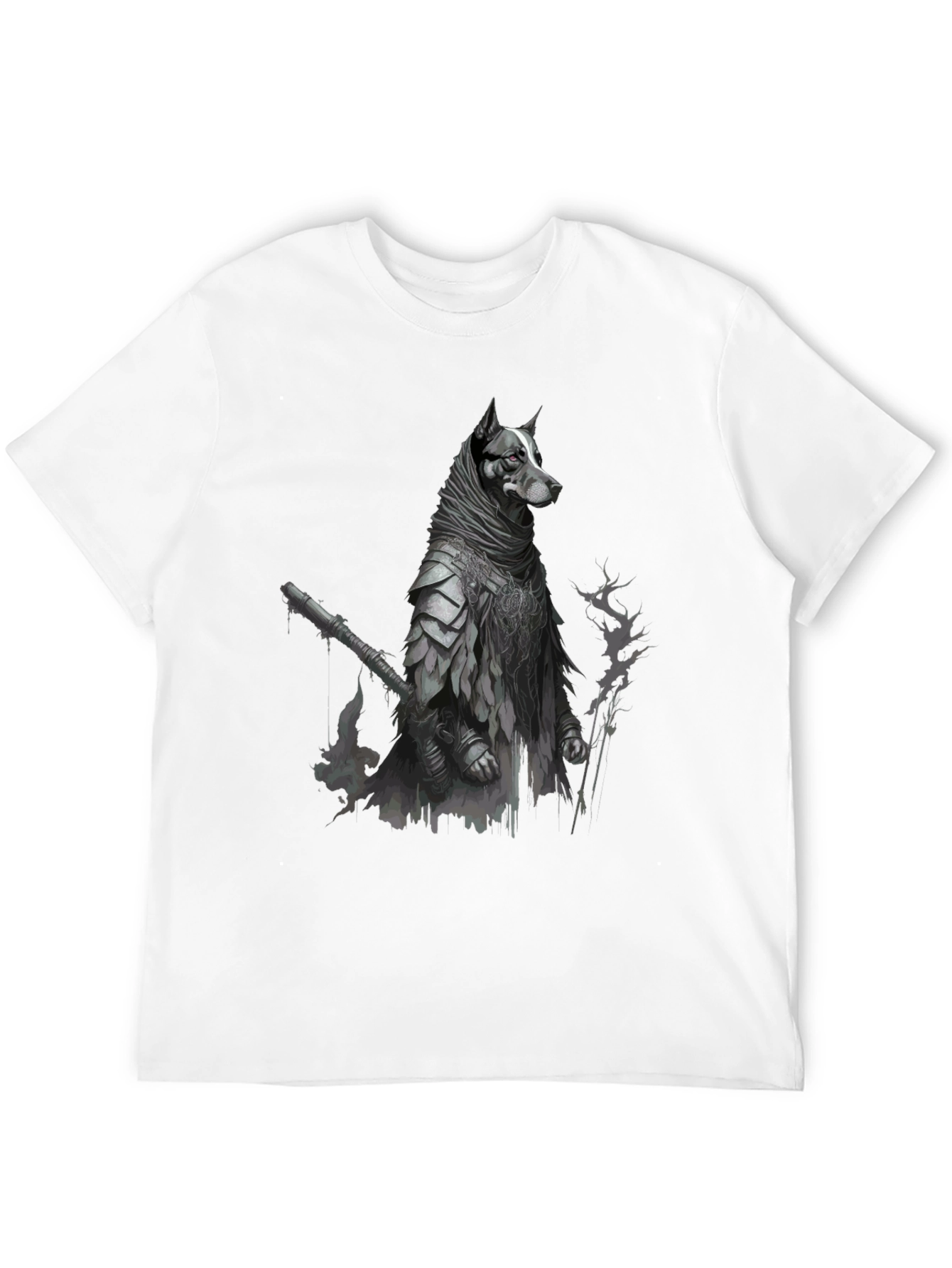 Black Dog Warrior Graphic Tee - Black Cotton Blend view 12