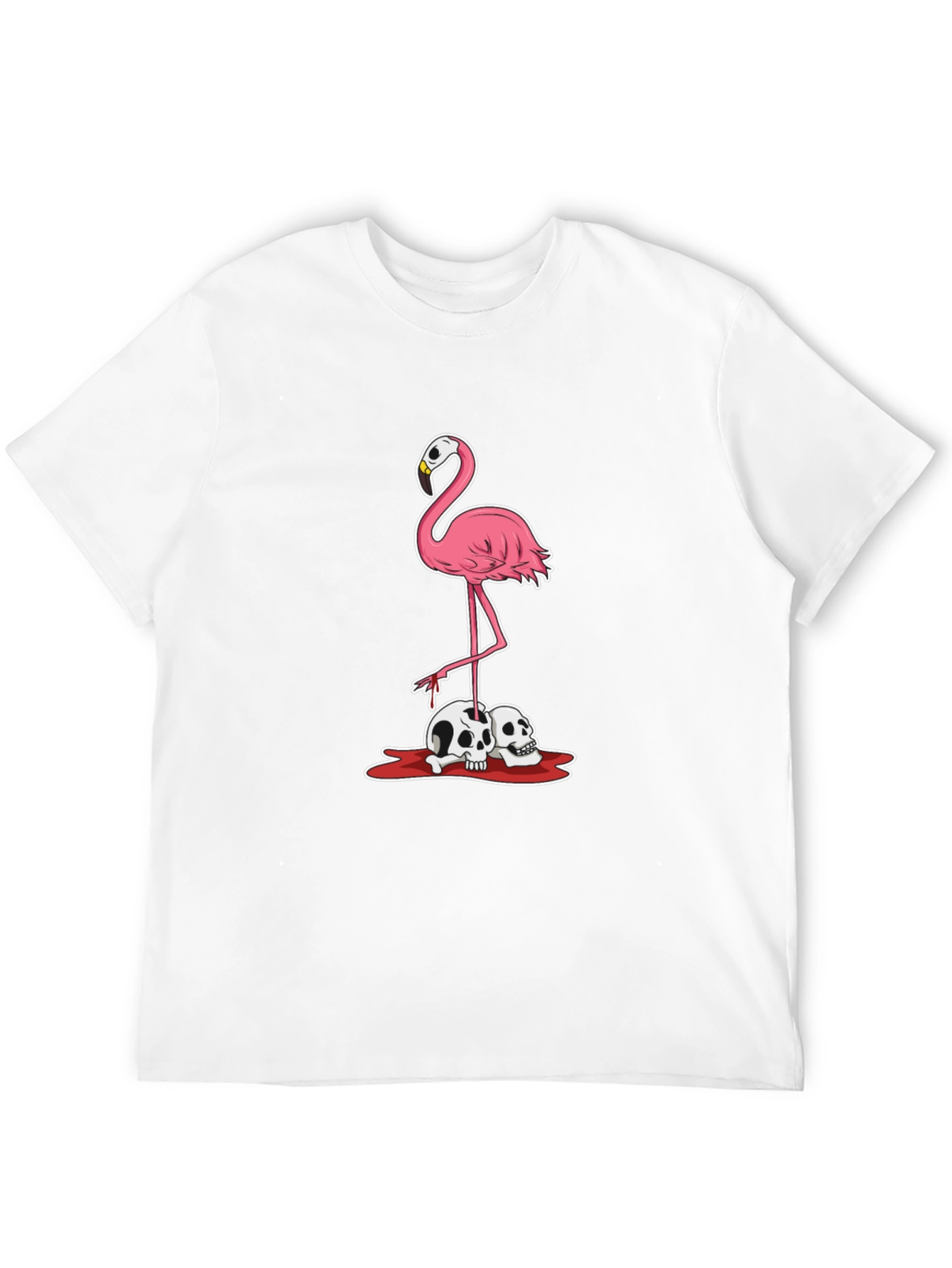 Black Flamingo Skull T-Shirt - Dark Humor Graphic Tee view 12