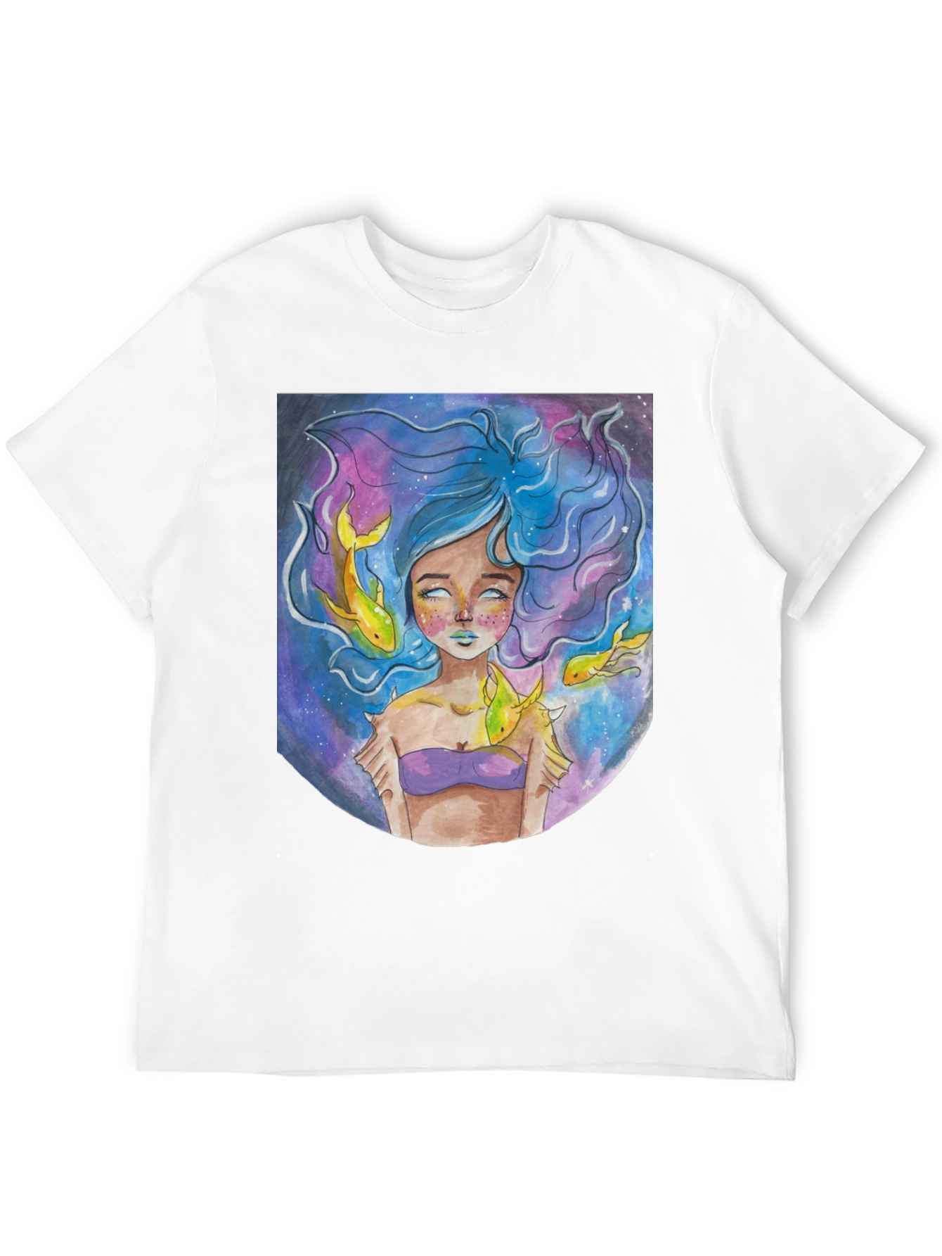Black Artistic Mermaid Graphic T-Shirt - Unique Fantasy Design view 12