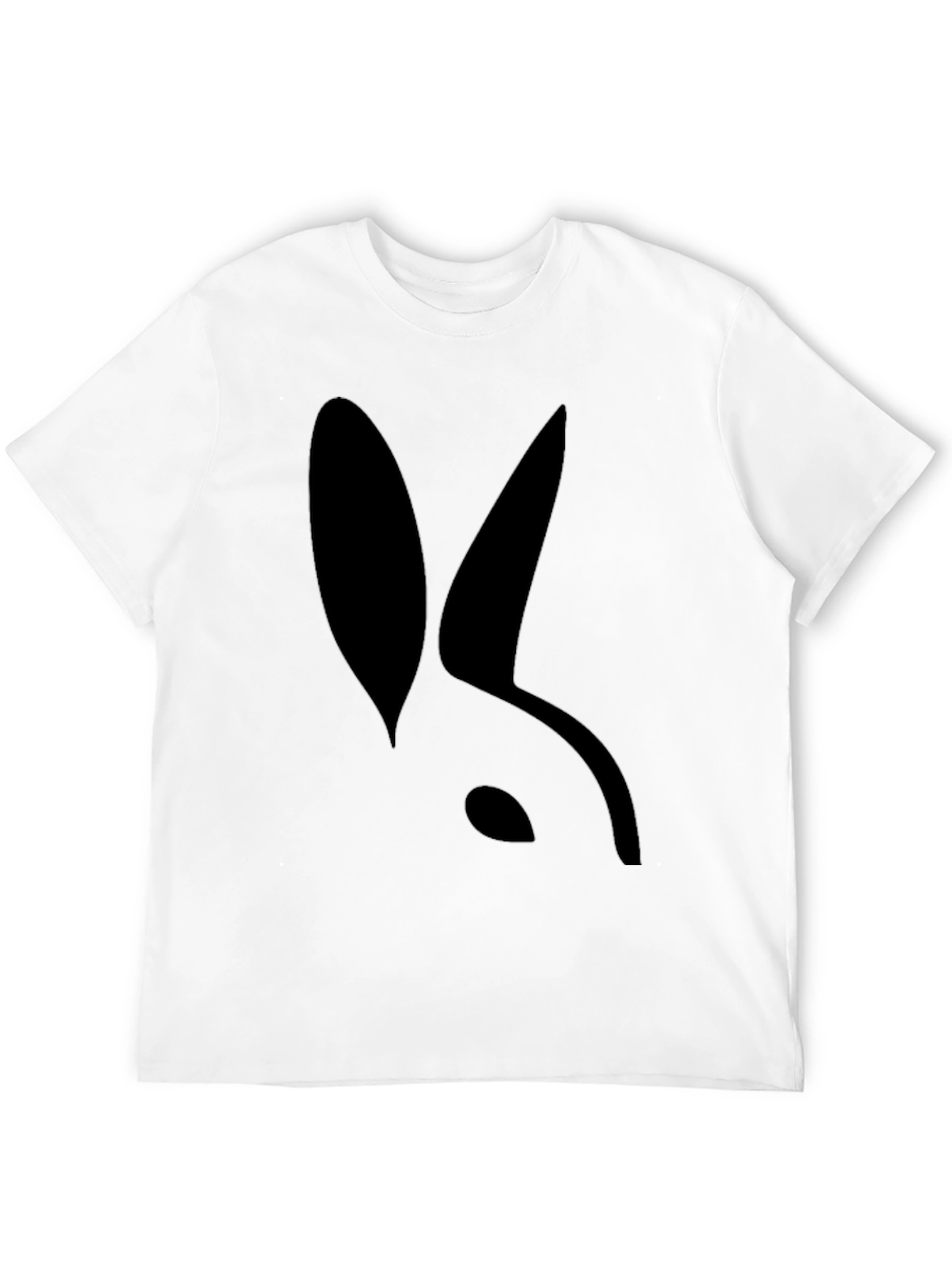 Black Modern Rabbit Silhouette Black T-Shirt view 12